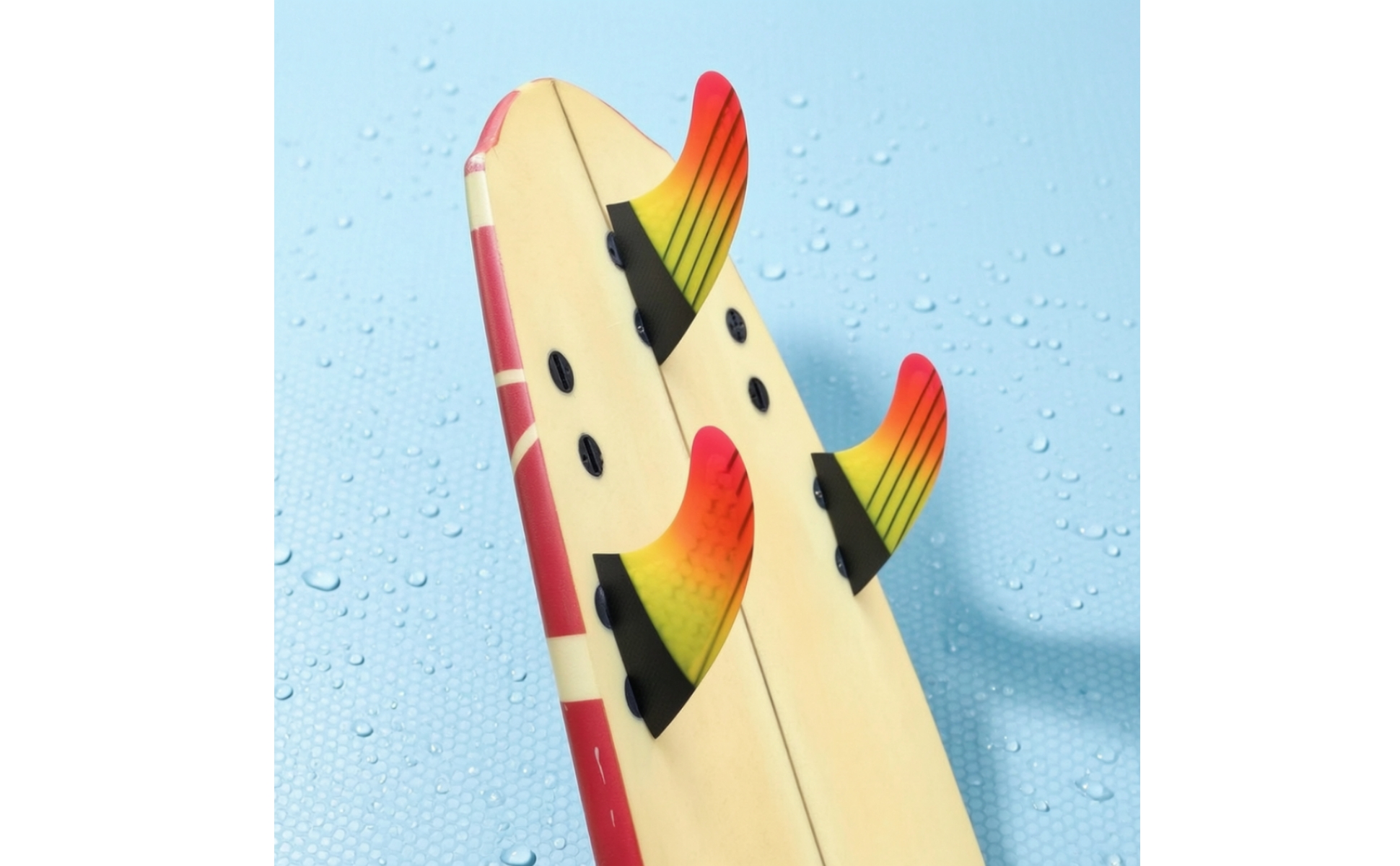 3 Pieces Surfboard Fin with Double-Tab Base FCS-Compatible-Style Thruster Fin