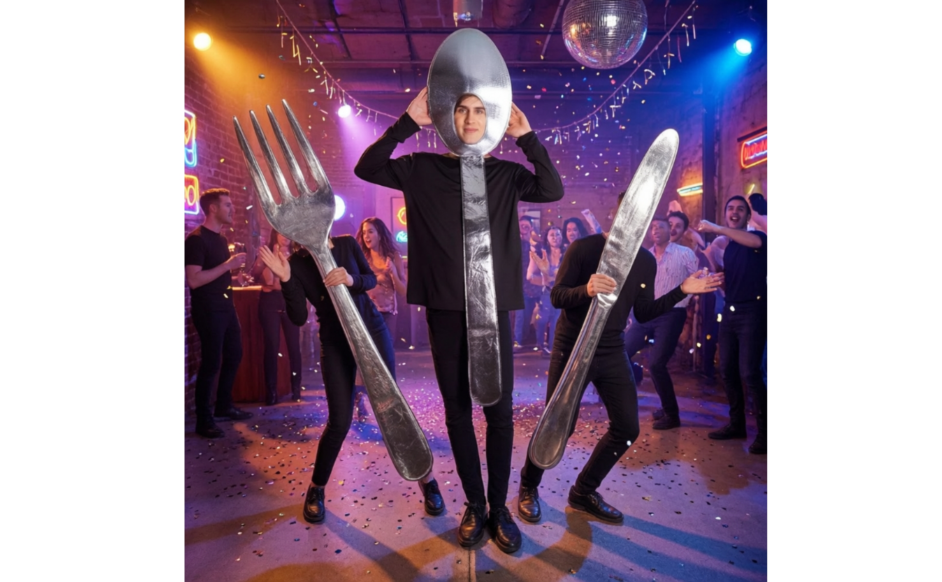 Silver Spoon Costume Novelty Cutlery Costume Funny for Halloween, Cosplayers