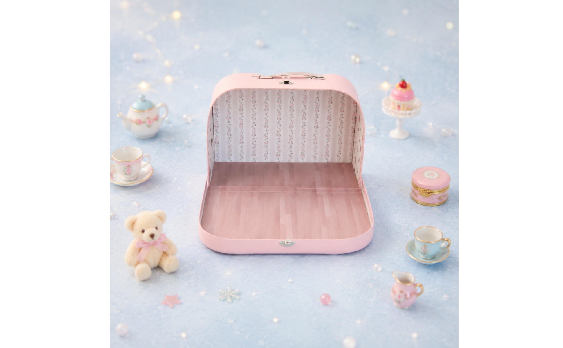 Suitcase Dollhouse Portable Mini Suitcase with Handle Decorative for Collectors