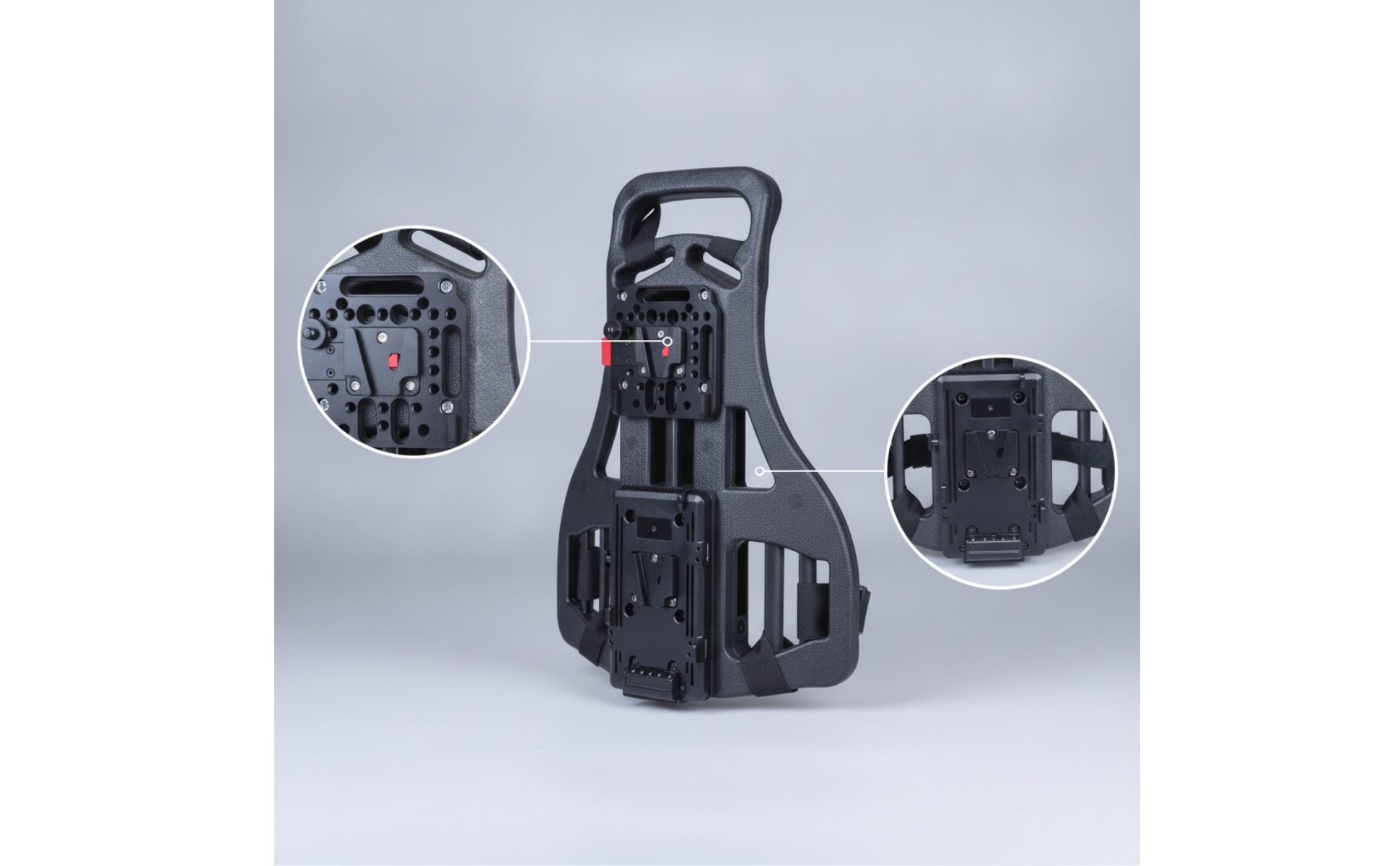 Live-Stream Back Frame Hands-Unrestricted Backpack Harness with Mounting Plates