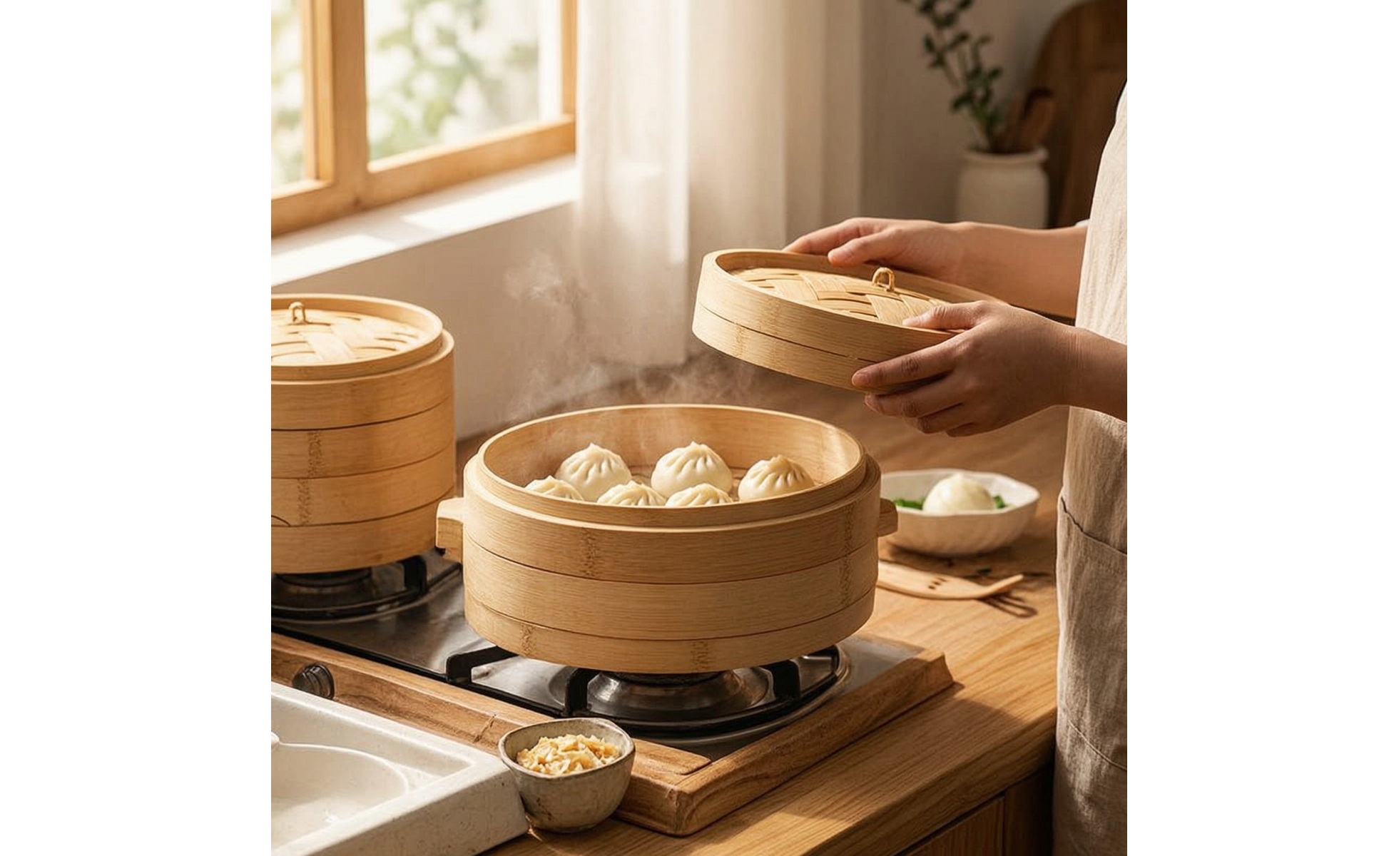 Bamboo Steamer Height Extension Stackable Bamboo Steamer Extension Extension
