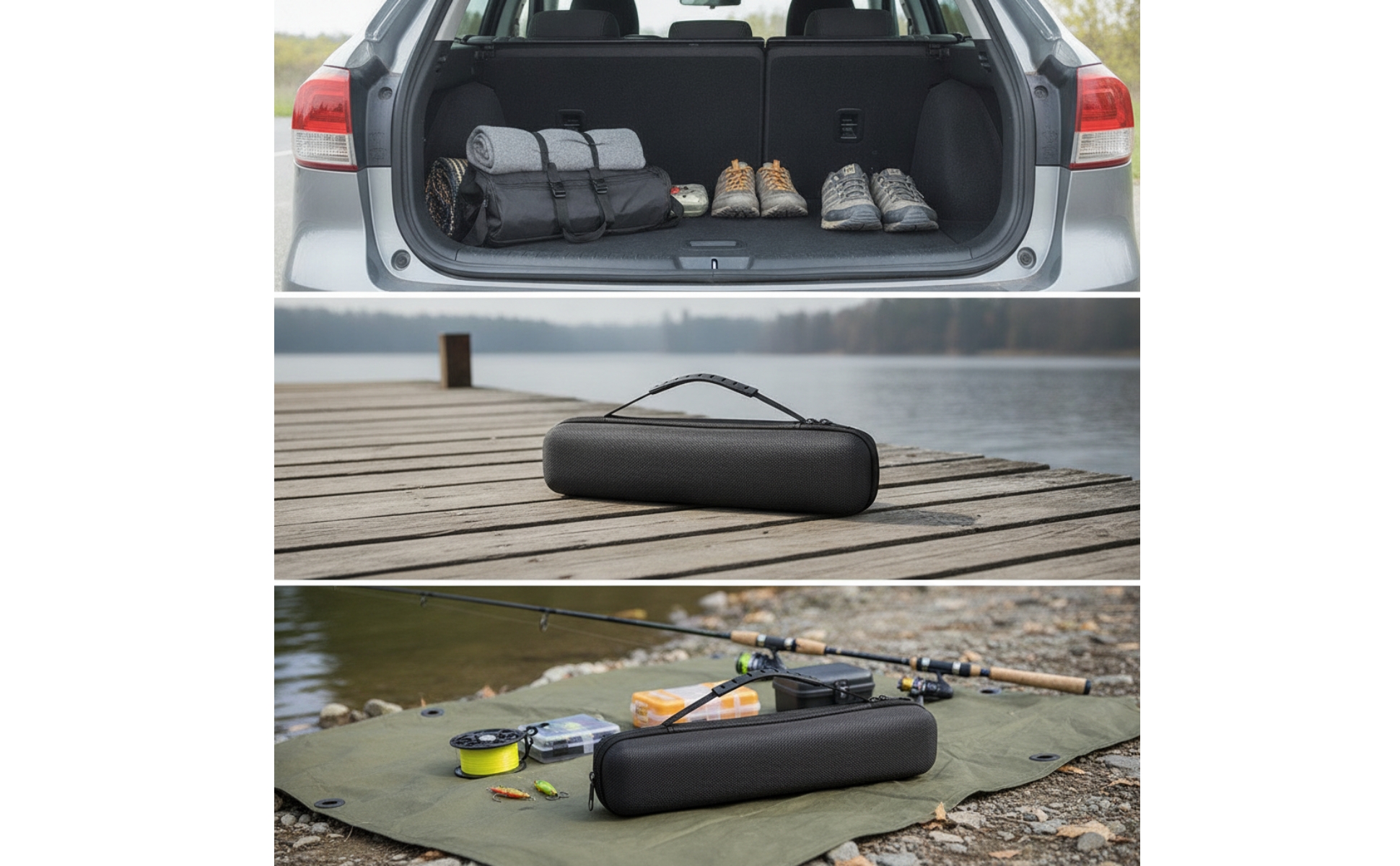 Fishing Rod Case Compact Fishing Rod Case with Handle Portable for Fishermen