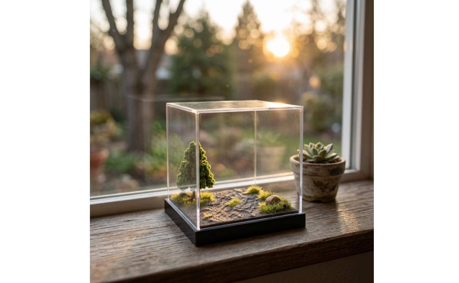Diorama with Acrylic Cover 1:64 Scale for Collectors, Hobbyists