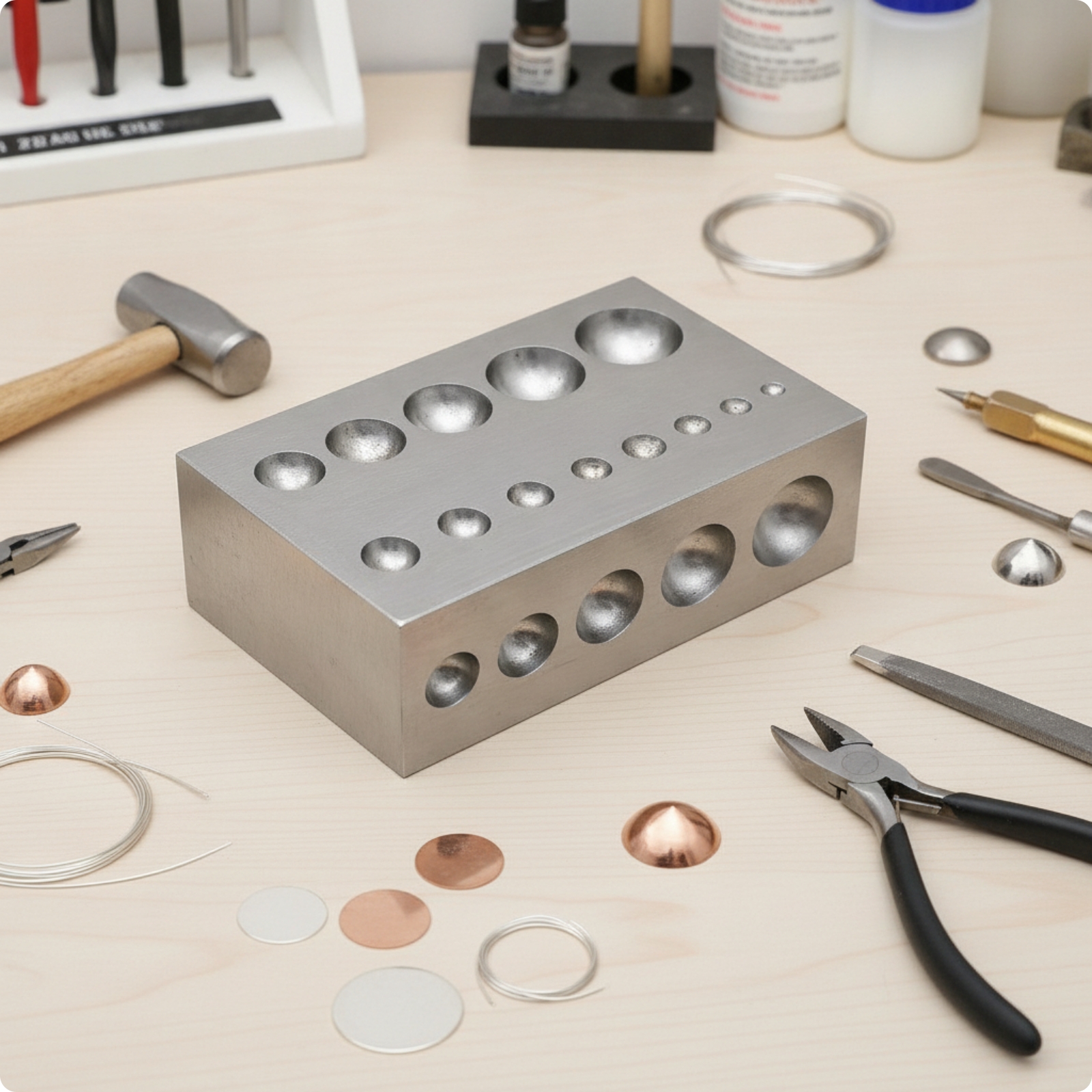 Jewelry Forming Stake Block Solid Steel Jewelry Shaping Tool Mirror-Polished
