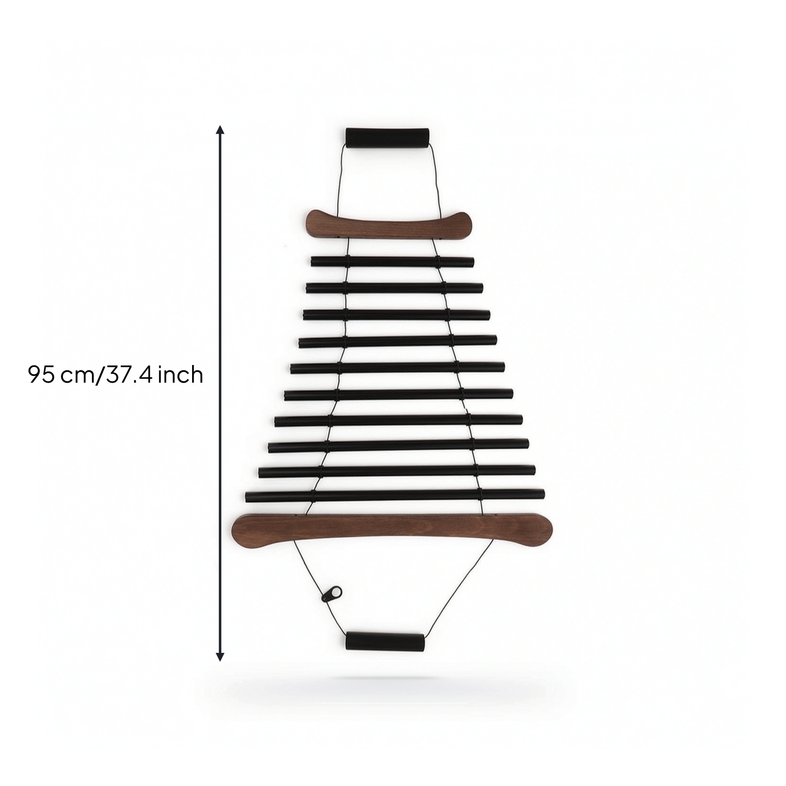 Wind Chime with Mallet 10-Tone Percussion Instrument Black for Meditation, Home