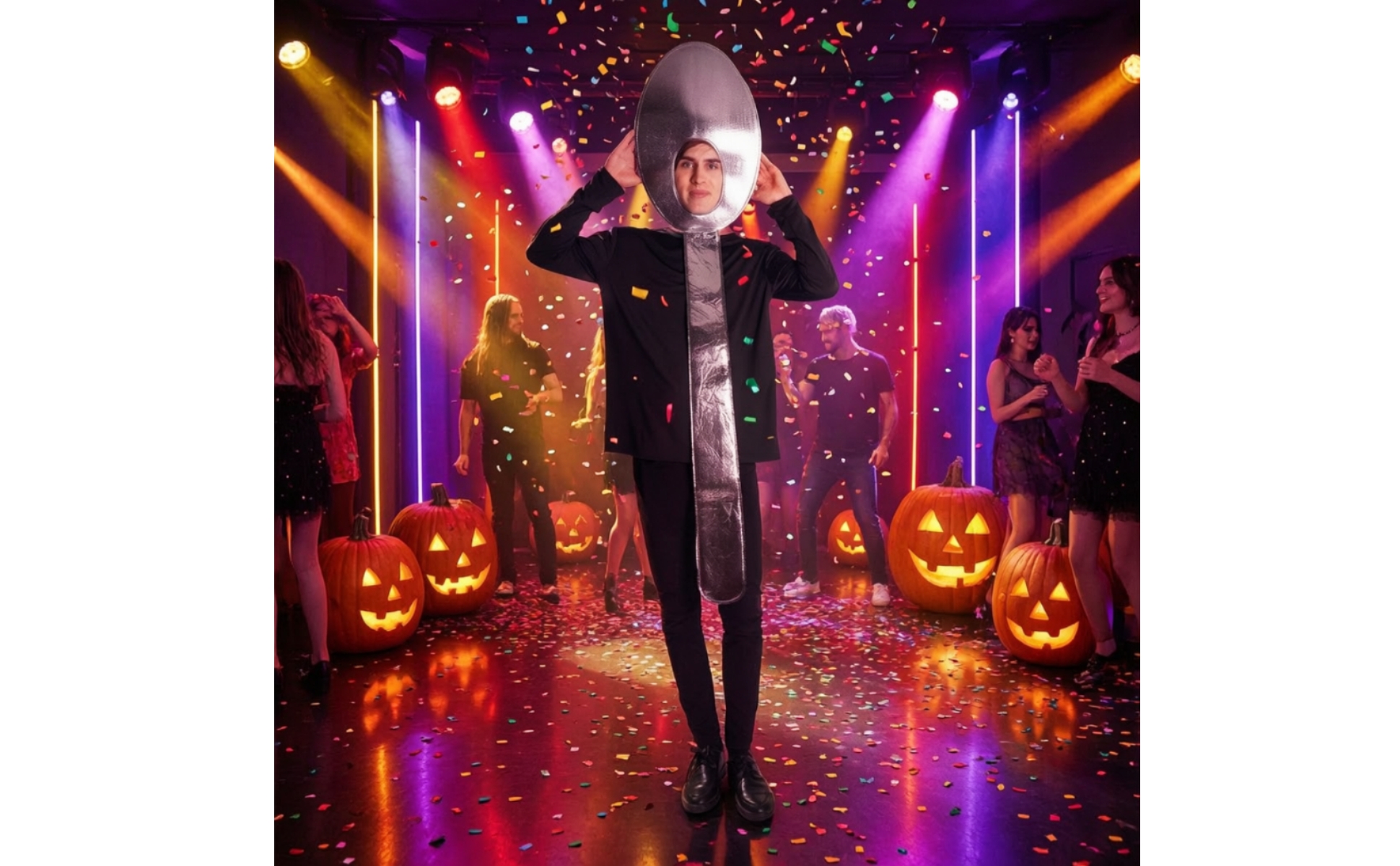 Silver Spoon Costume Novelty Cutlery Costume Funny for Halloween, Cosplayers