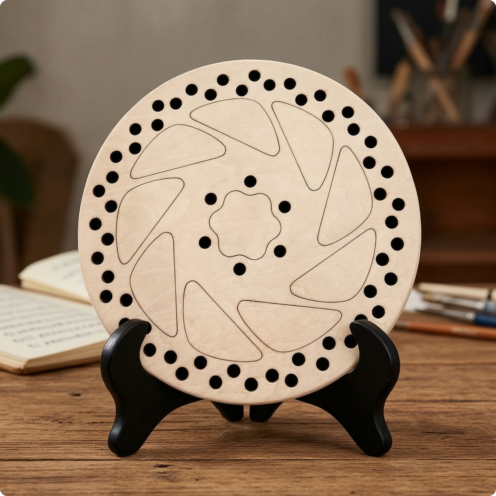 Slit Drum Round Wooden Drum Natural for Classrooms, Beginners, Music Lovers
