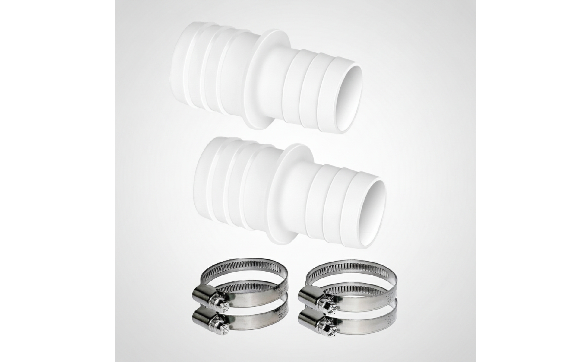 2 Pieces Pool Hose Adapter with Clamps Leak-Proof Pool Hose Adapter