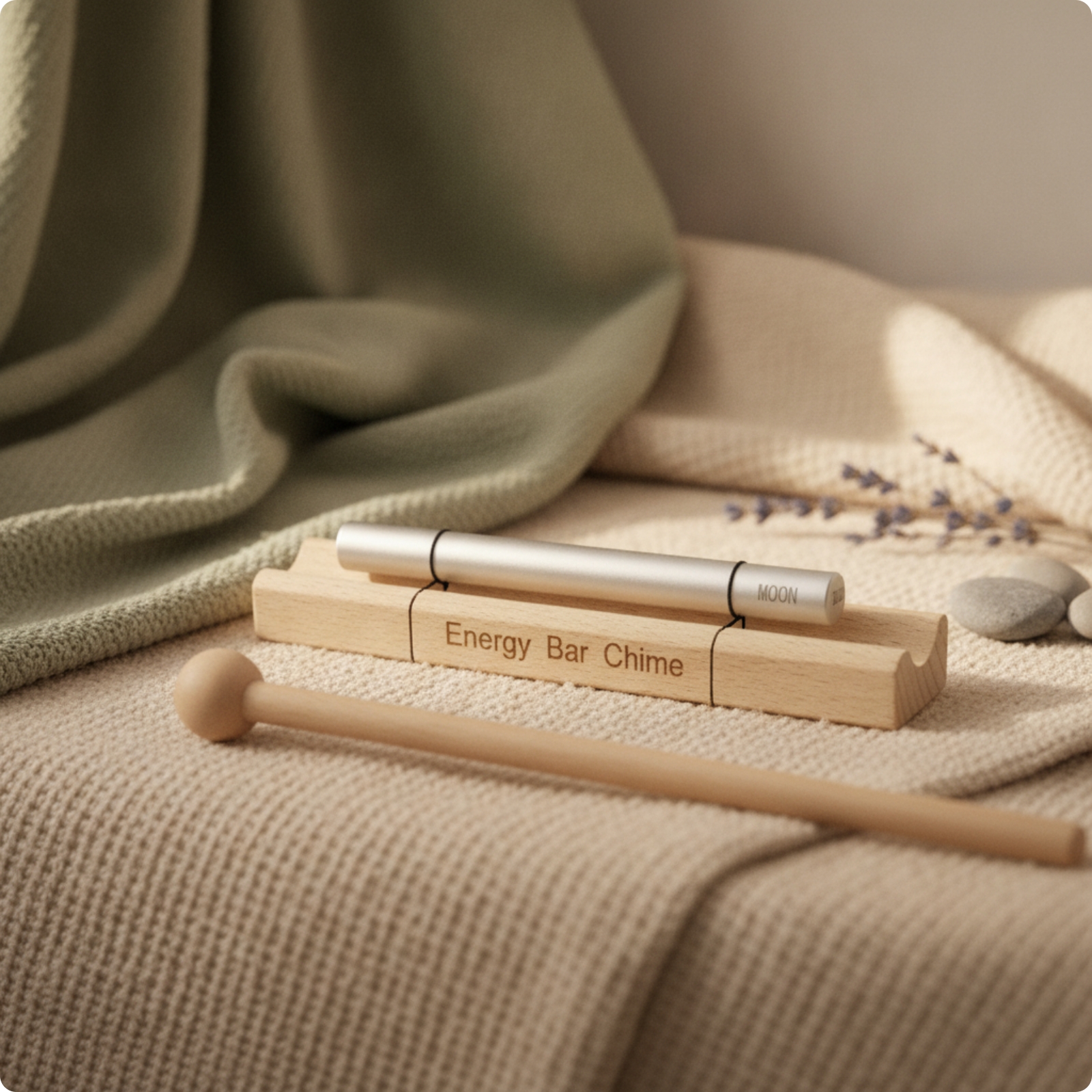 Bar Chime with Striker Handheld Energy Chime with Mallet Compact for Meditation