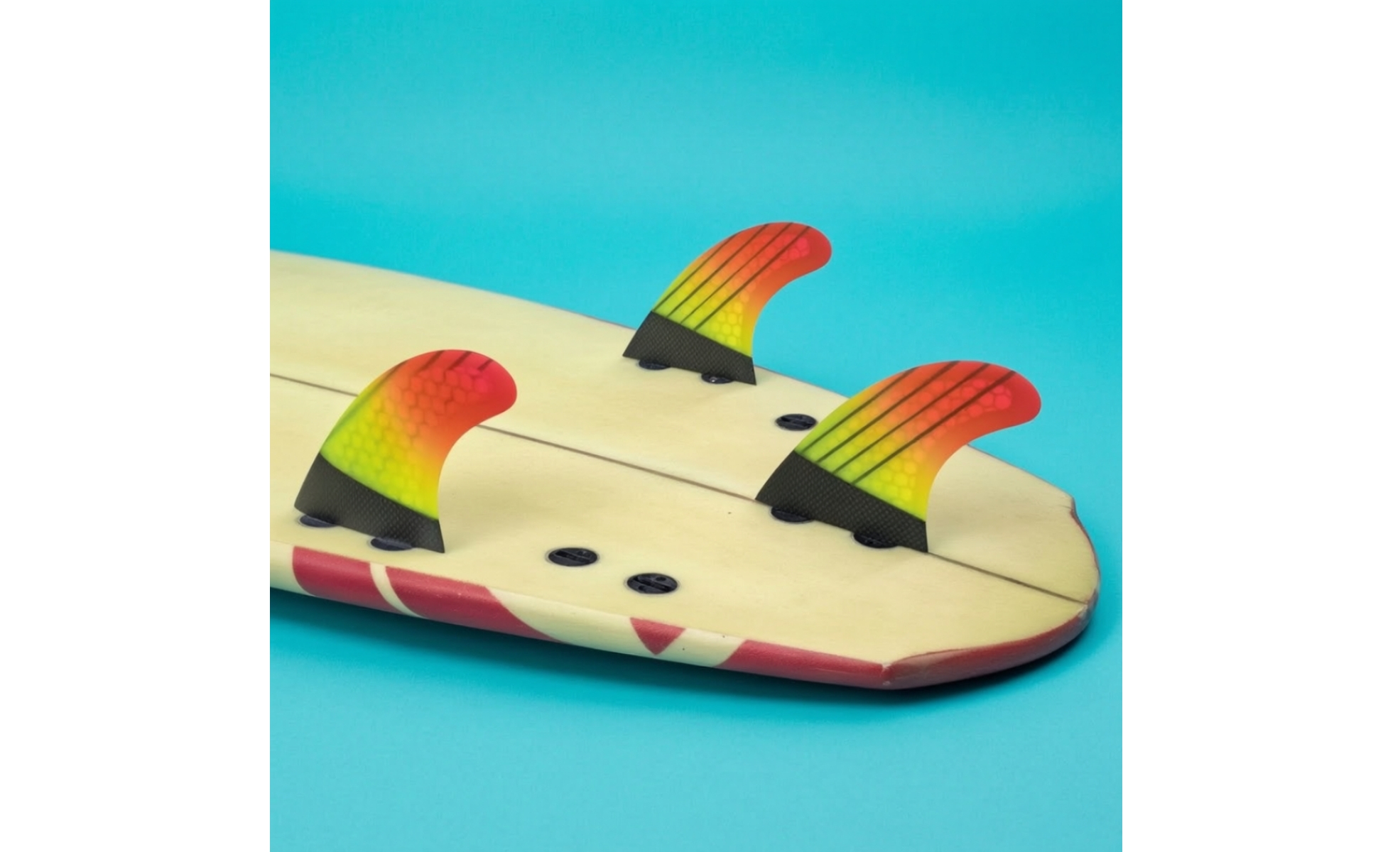 3 Pieces Surfboard Fin with Double-Tab Base FCS-Compatible-Style Thruster Fin