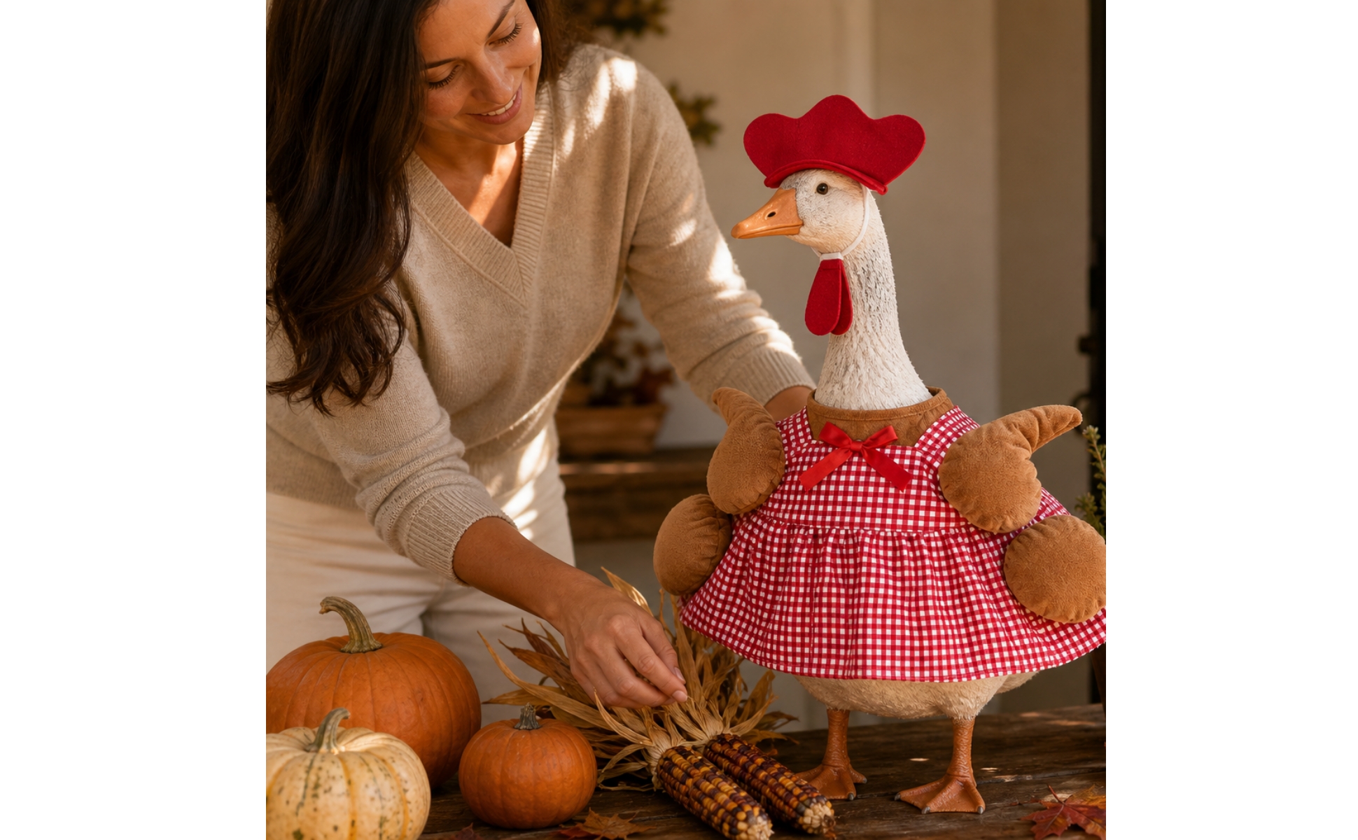 Goose Outfit Thanksgiving-Themed Goose Clothes Turkey-Shaped for Porch, Garden