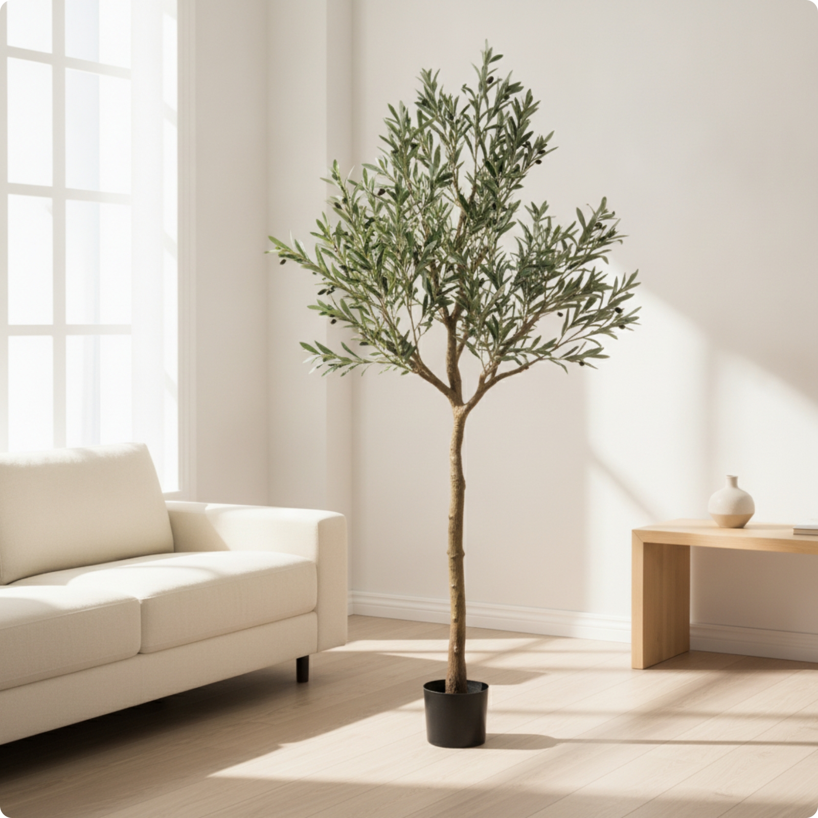 Faux Olive Tree Realistic Artificial Olive Tree Floor-Standing for Entryway