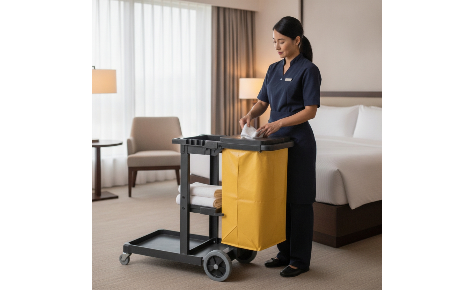 Janitorial Cart Replacement Bag Heavy-Duty for Cleaning Carts, Hotels, Janitors