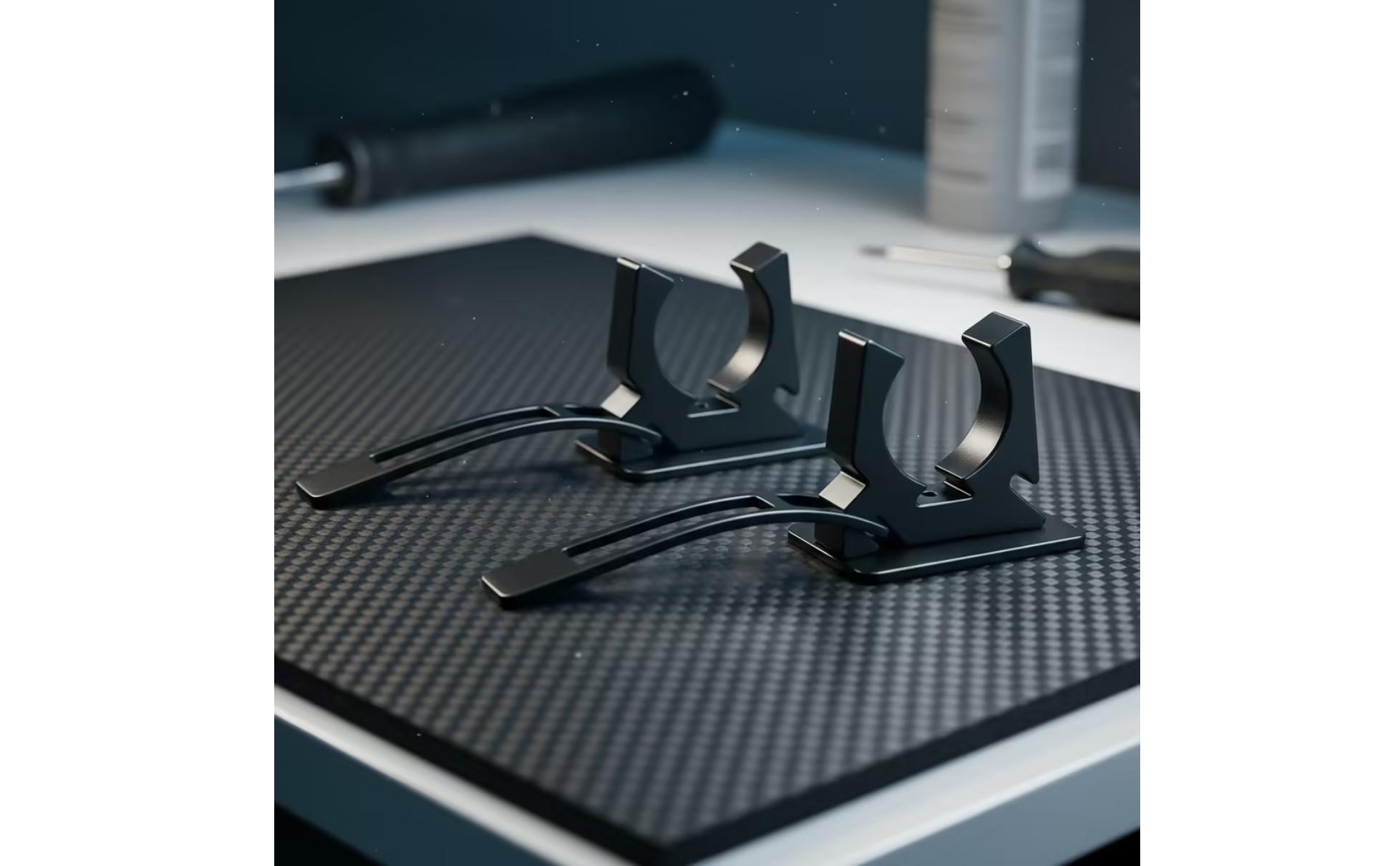 4 Pieces Paddle Holder with Strap Matte Black Marine Pole Cradle Compact
