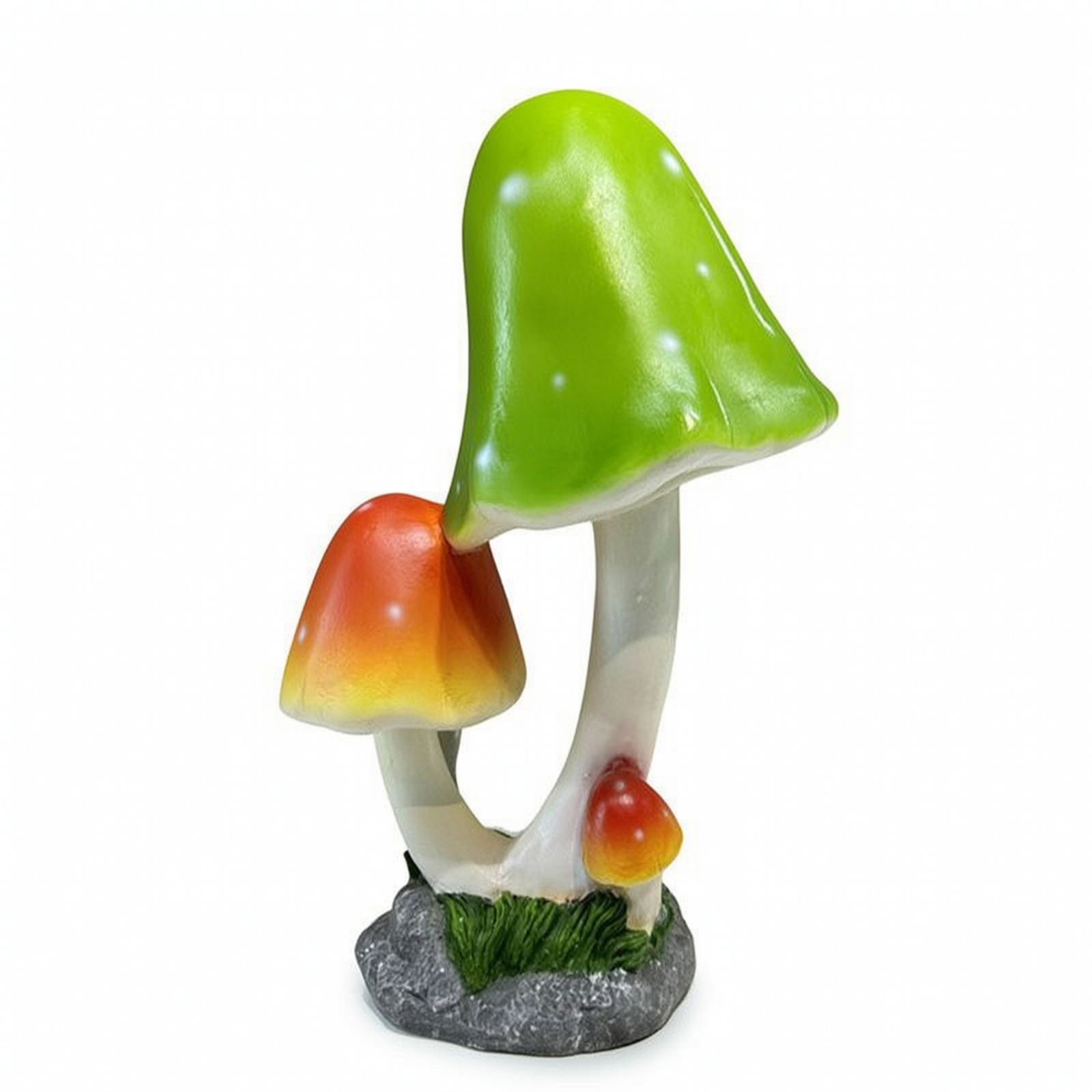 Pilz mit Steinoptik-Sockel Wetterfest Gartenfigur Realistisch für Hobbygärtner