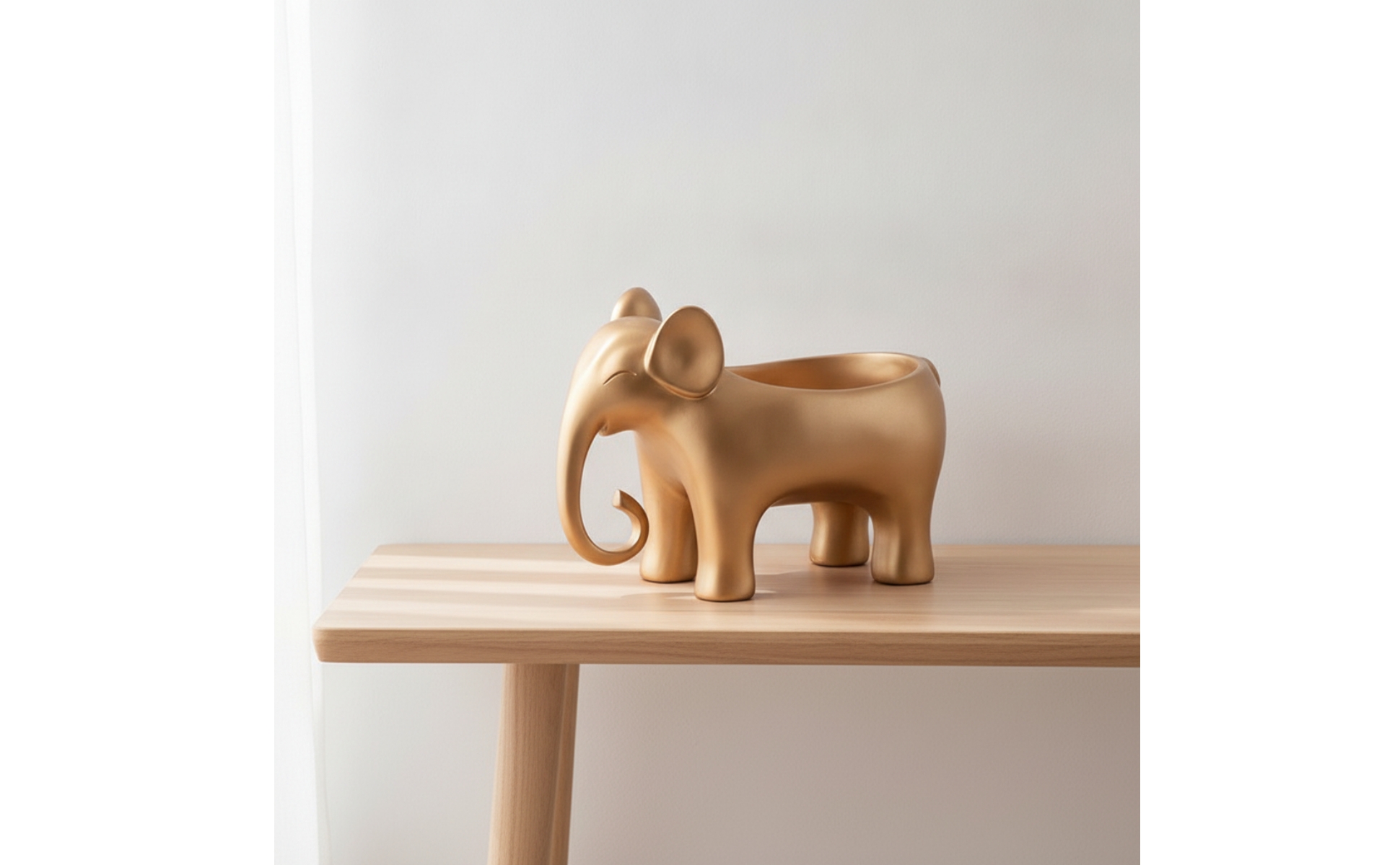 Elephant Storage Container Metal-Like Elephant Figurine with Storage Decorative