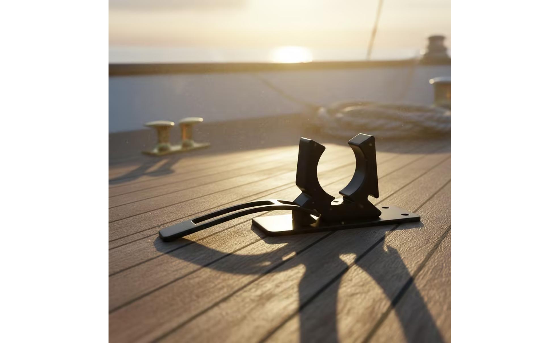4 Pieces Paddle Holder with Strap Matte Black Marine Pole Cradle Compact
