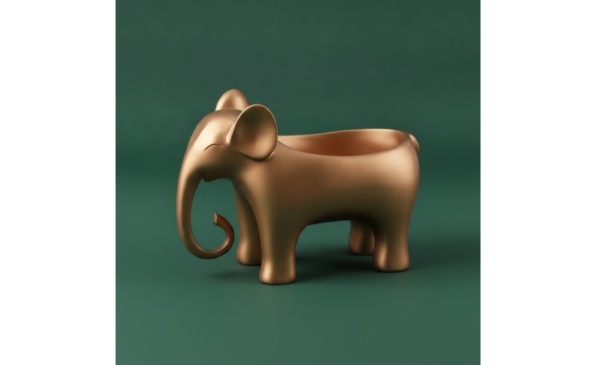 Elephant Storage Container Metal-Like Elephant Figurine with Storage Decorative