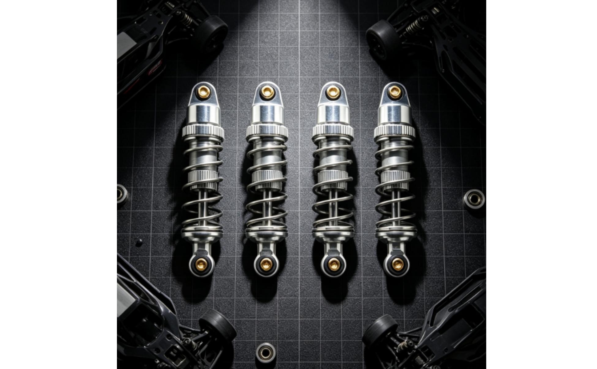 4 Pieces Metal Shock Absorber Aluminum Alloy RC Car Damper Upgrade