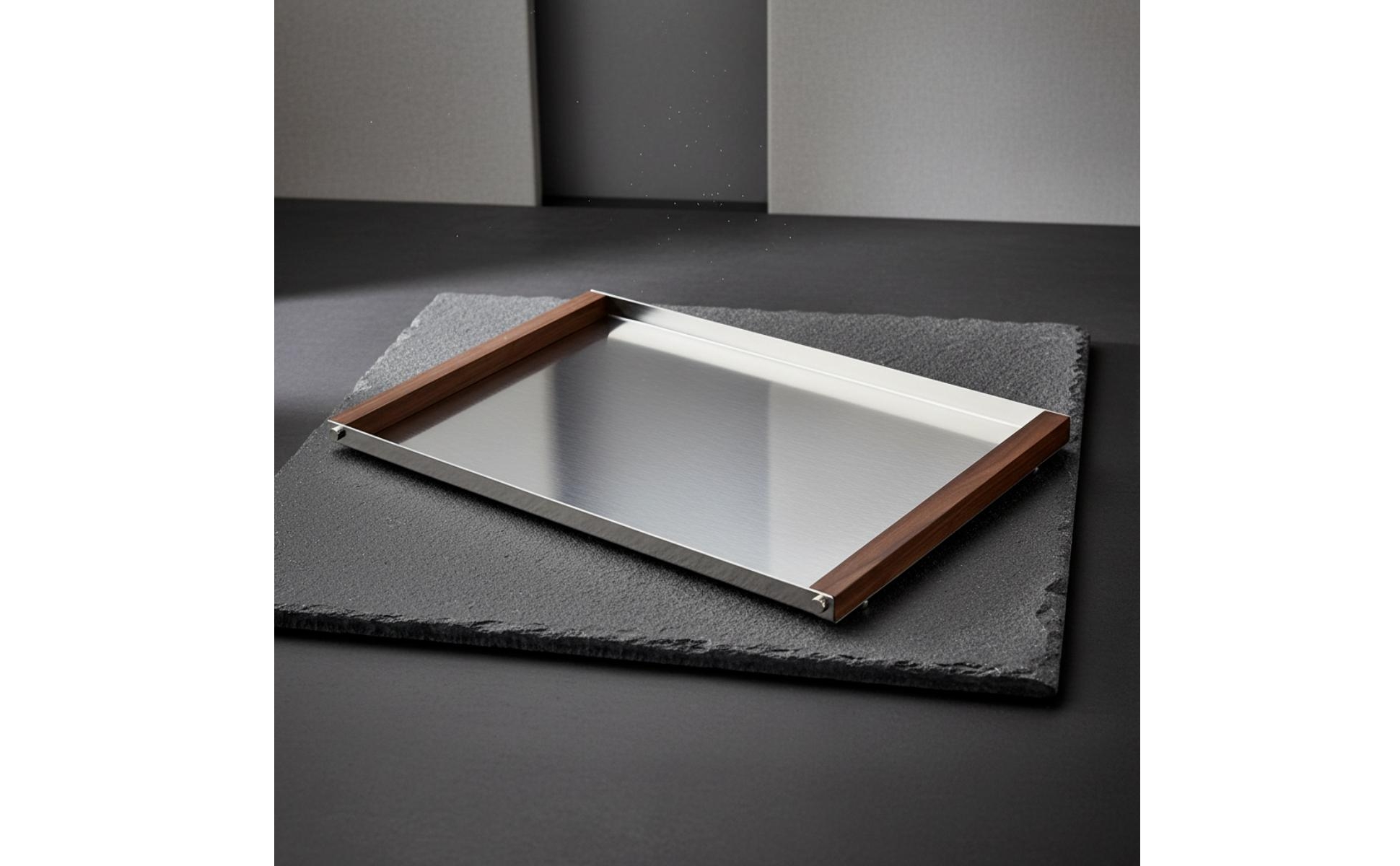 Tray with Mirrored Base Rectangular Tray with Mirrored Bottom Low-Profile