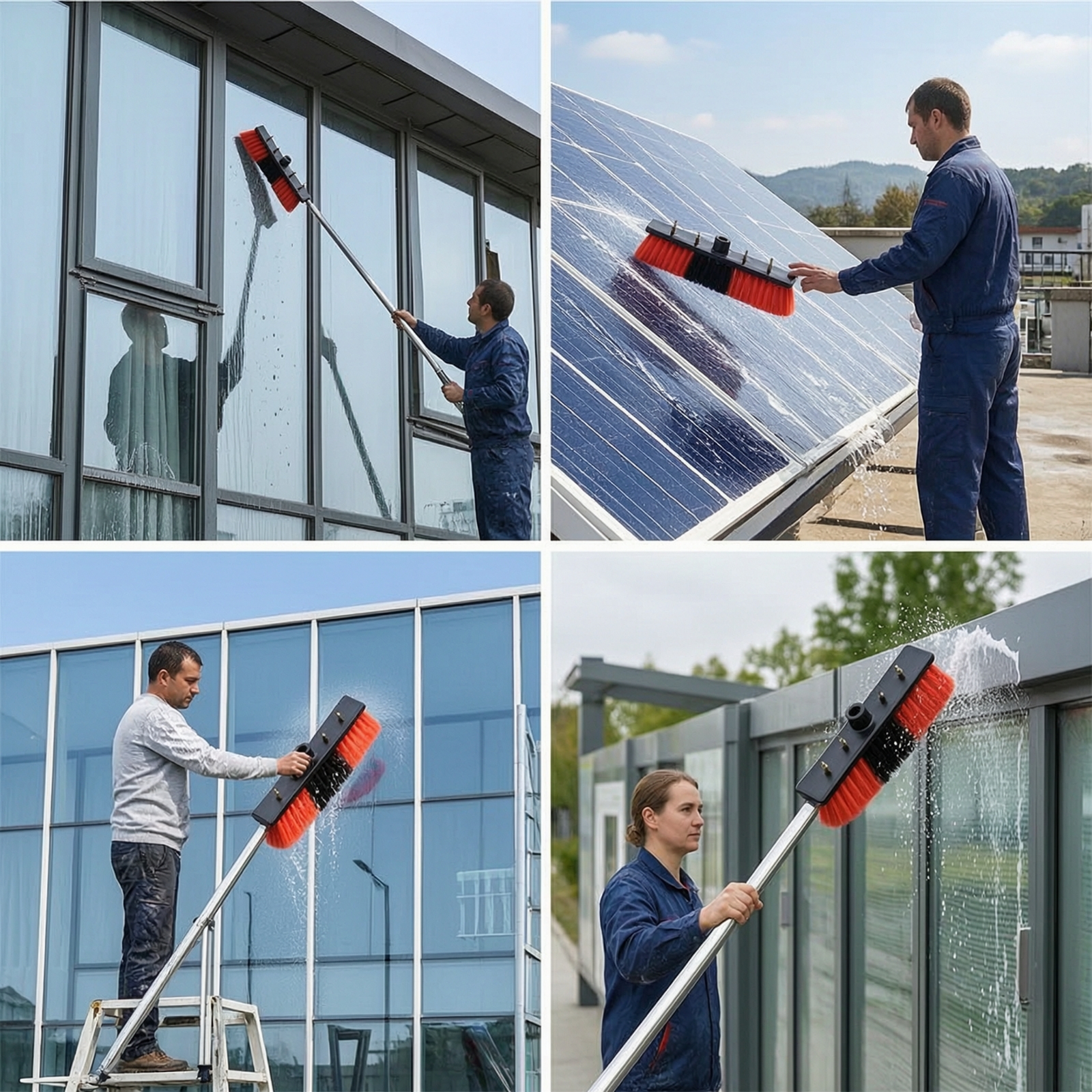 Solarpanel-Reinigungsbürste materialschonend Bürstenkopf mit PP-Borsten - Produktbild 3
