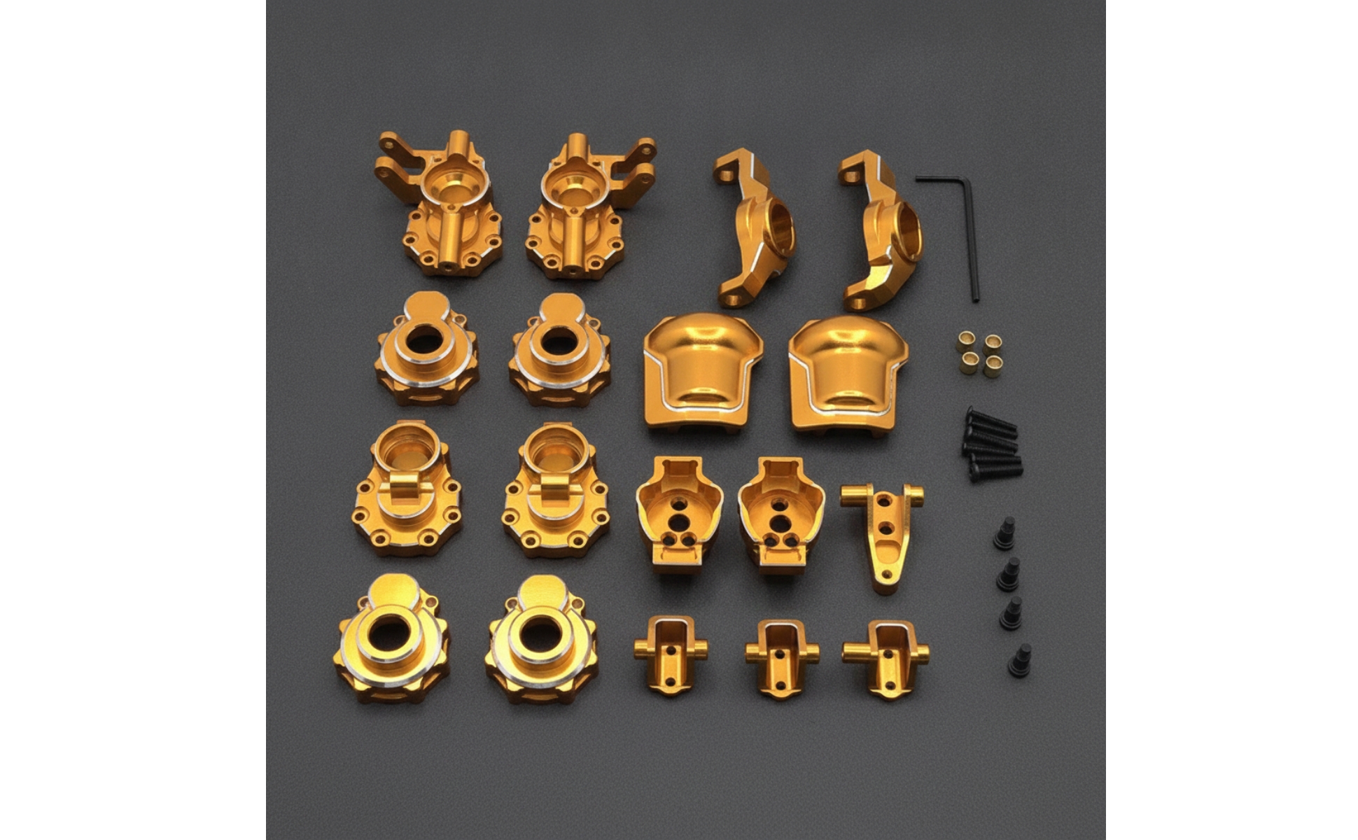 Steering Knuckles with C Hubs Upgrade RC Car Modification Kit Metal for Builders