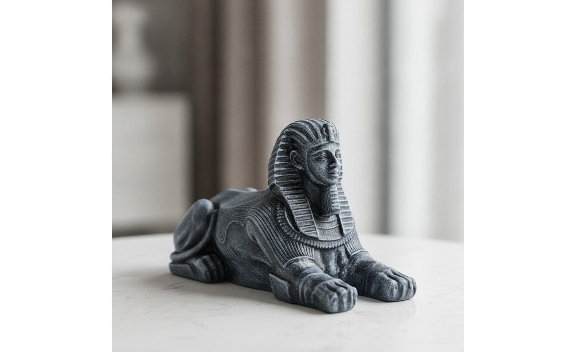 Egyptian Sphinx Figurine Stone-Look Sphinx Figurine Miniature for History Buffs