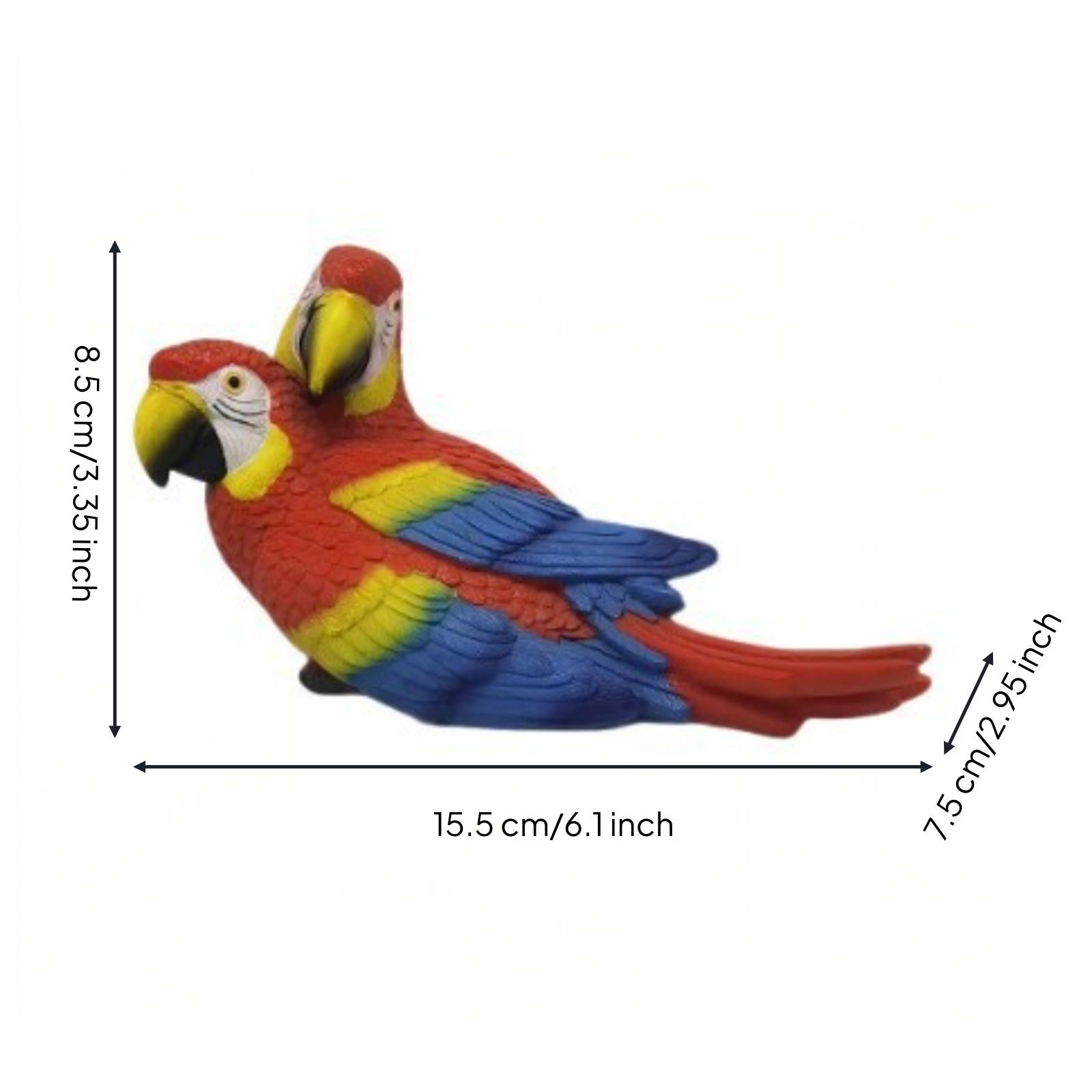 Parrot Figurine with Branch Sculpted Ornament Miniature for Garden, Bonsai