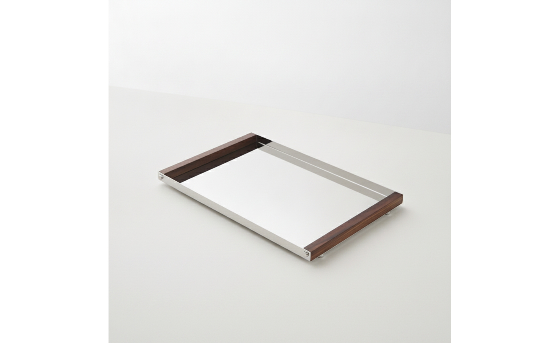 Tray with Mirrored Base Rectangular Tray with Mirrored Bottom Low-Profile