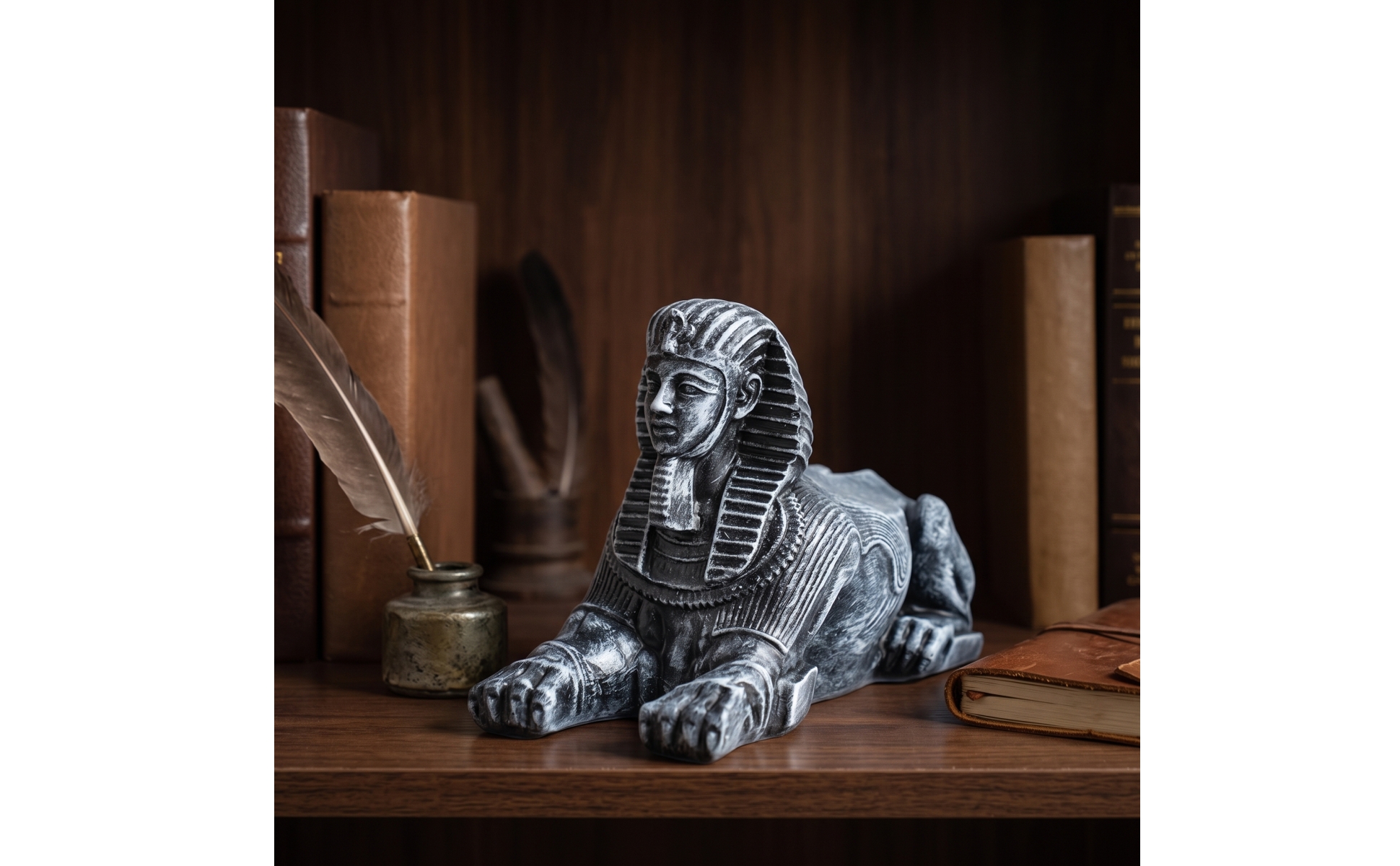 Egyptian Sphinx Figurine Stone-Look Sphinx Figurine Miniature for History Buffs