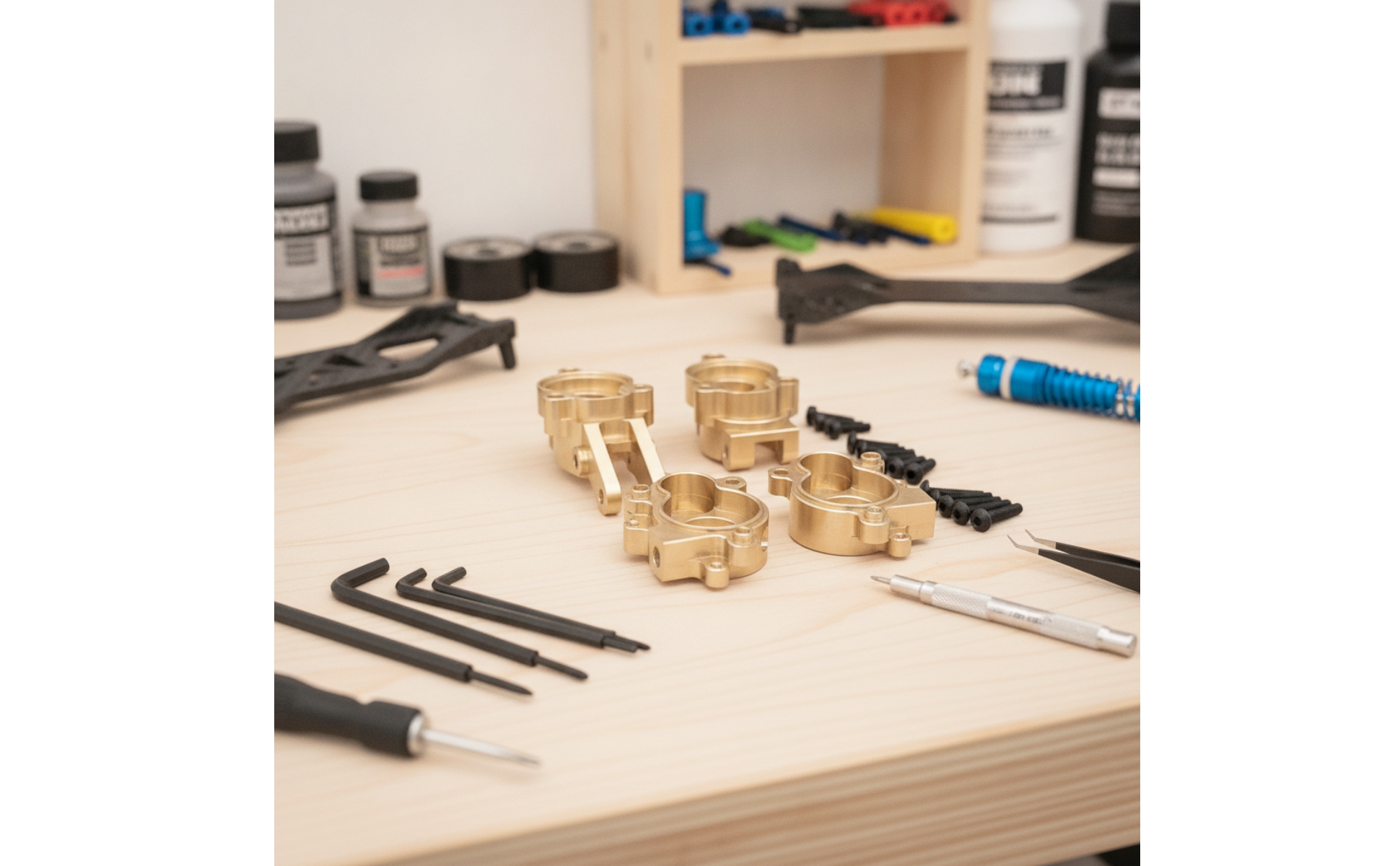 4 Pieces Hinterachse-Kupplungsblock-Getriebeabdeckung Brass for Hobbyists