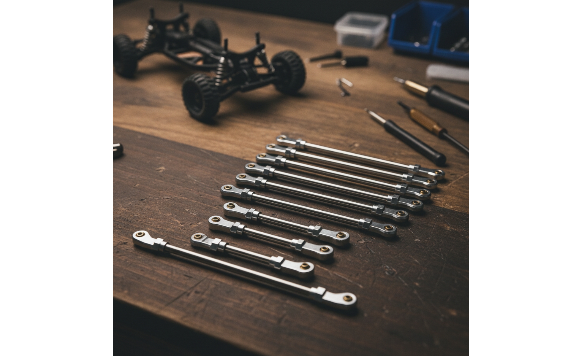 RC Tie Rod Assembly 1/10 Scale Adjustable Metal Tie Rod Anodized for Hobbyists