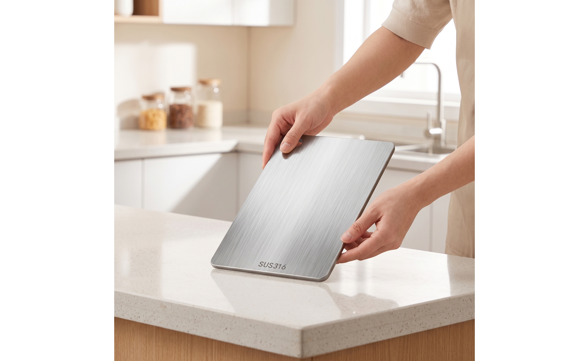 Stainless Steel Board Compact Metal Board Slim for Minimalists