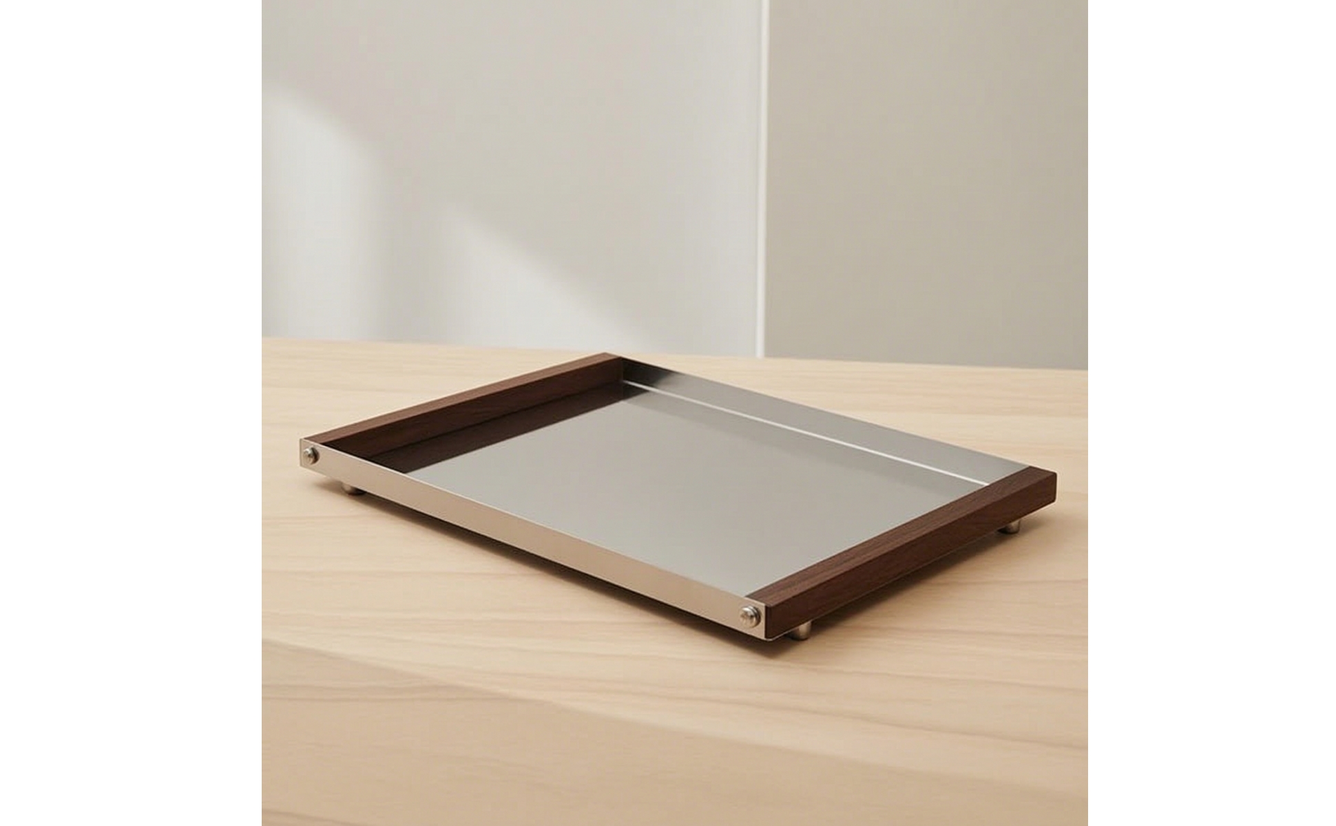 Tray with Mirrored Base Rectangular Tray with Mirrored Bottom Low-Profile