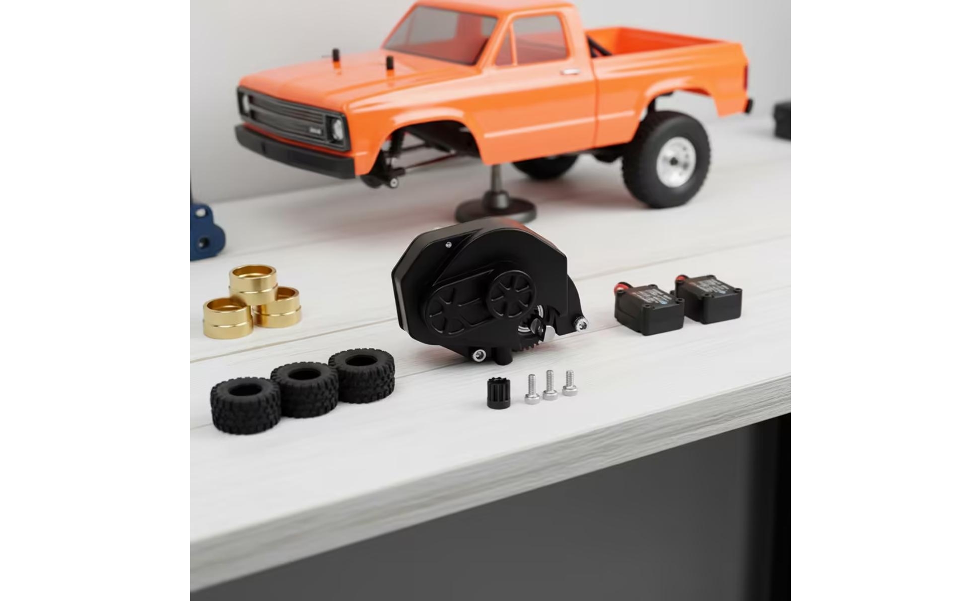 SCX24 Gearbox Assembly Lightweight Nylon Gearbox with Metal Shaft for Builders