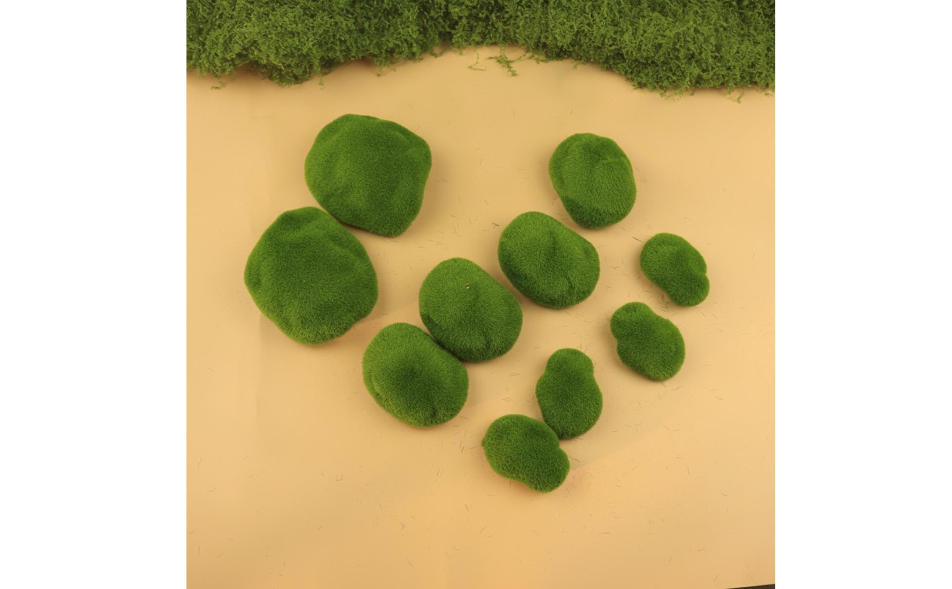10 Pieces Flocked Lichen Stones Mossy Artificial Lichen Rocks Realistic