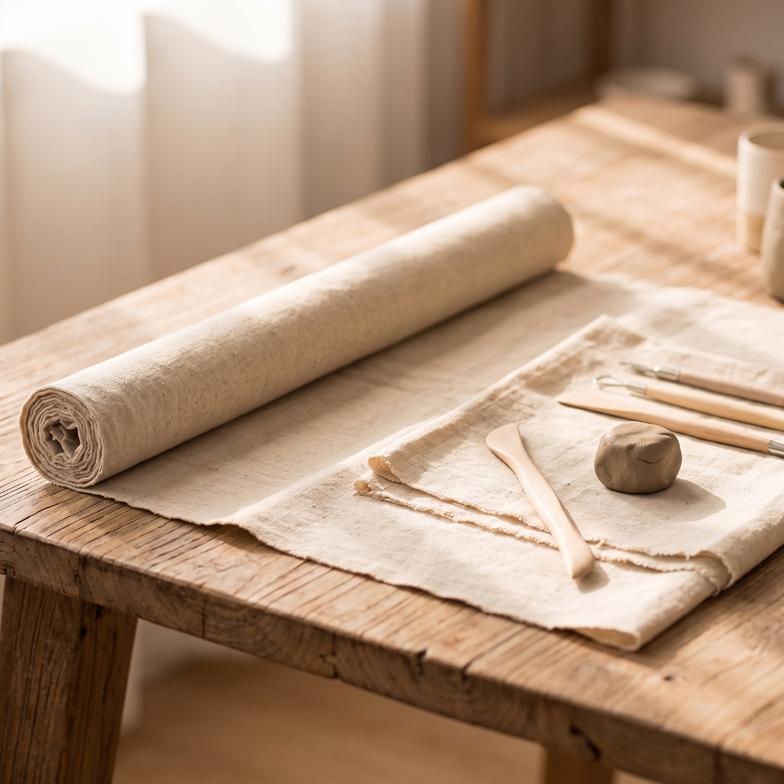 Pottery Burlap Cloth Coarse Clay Rolling Cloth Linen-Textured for Potters - Produktbild 5