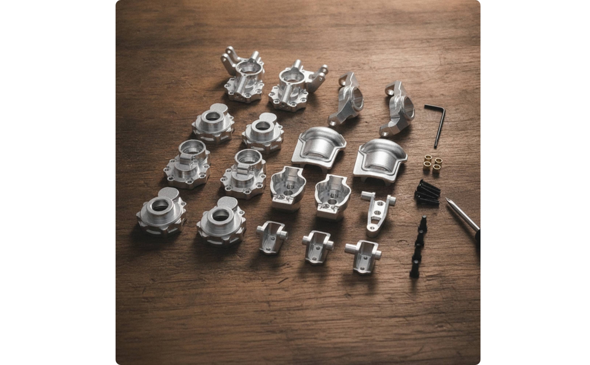 Steering Knuckles with C Hubs Upgrade RC Car Modification Kit Metal for Builders