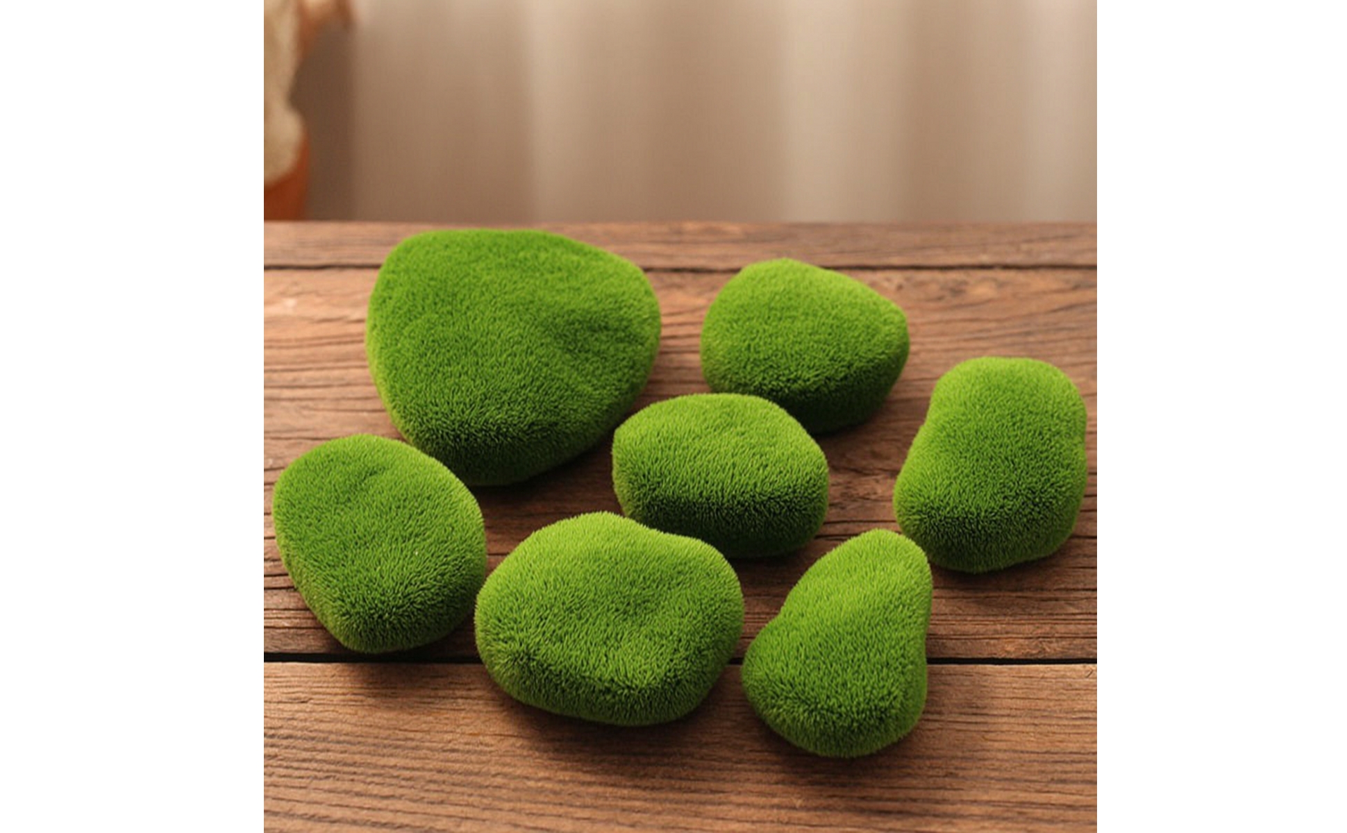 10 Pieces Flocked Lichen Stones Mossy Artificial Lichen Rocks Realistic