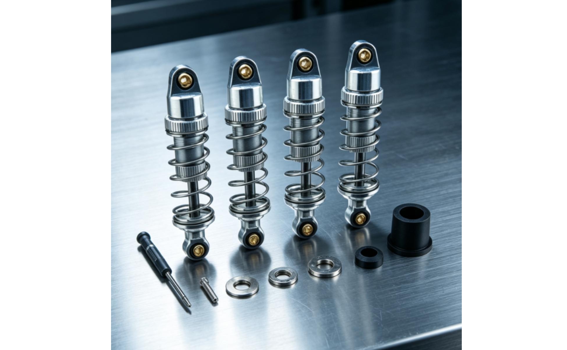 4 Pieces Metal Shock Absorber Aluminum Alloy RC Car Damper Upgrade
