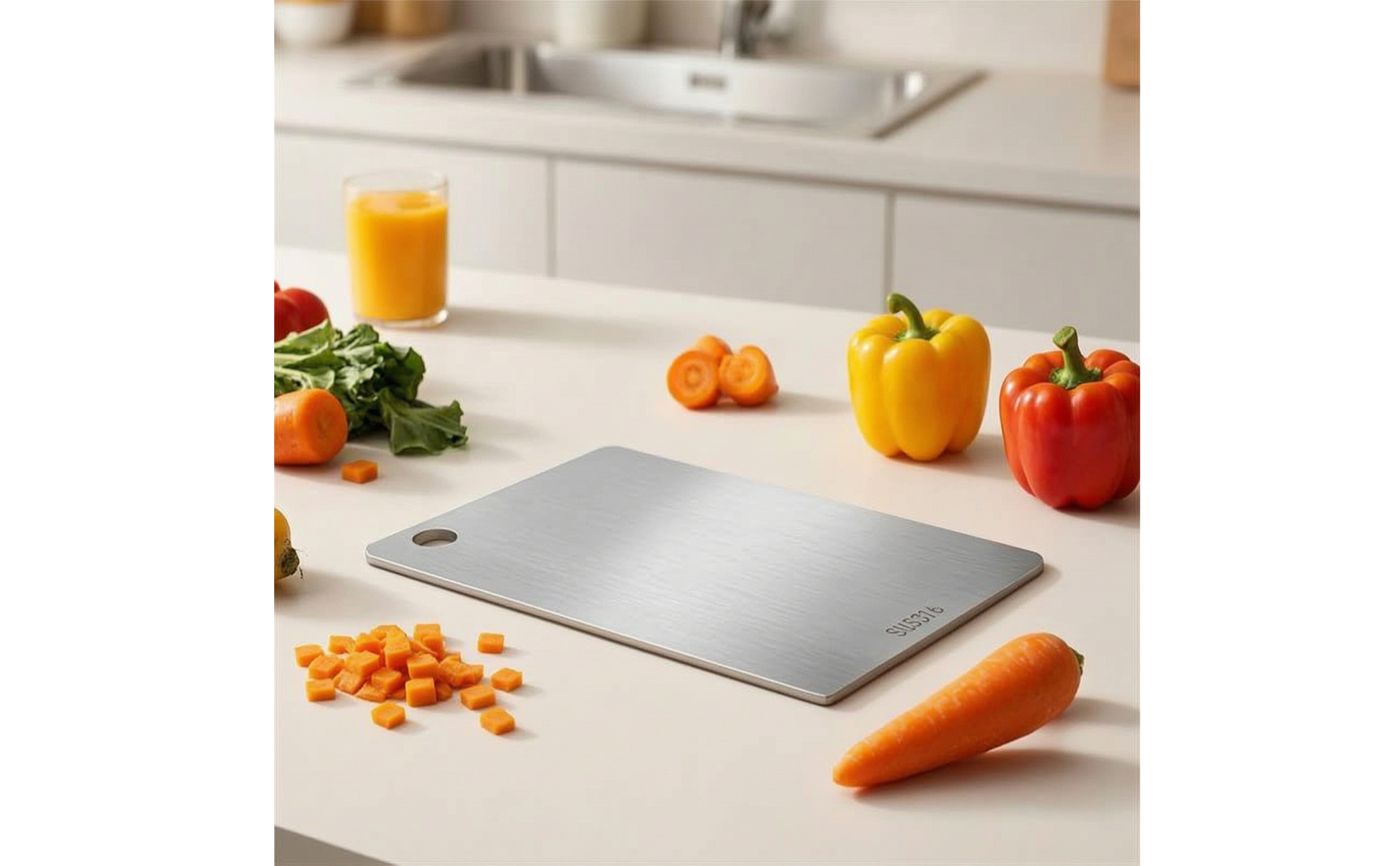 Stainless Steel Board Compact Metal Board Slim for Minimalists