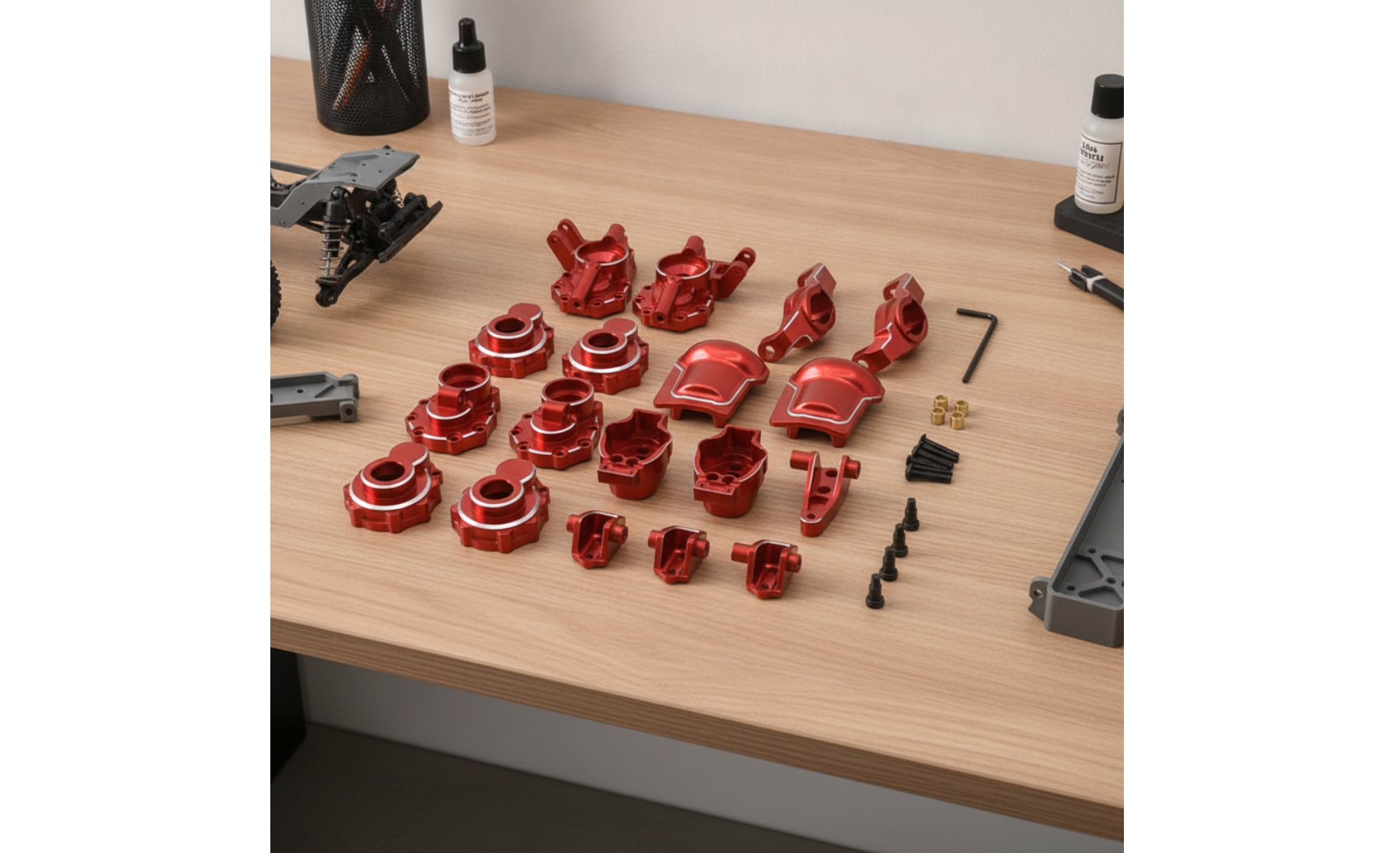 Steering Knuckles with C Hubs Upgrade RC Car Modification Kit Metal for Builders