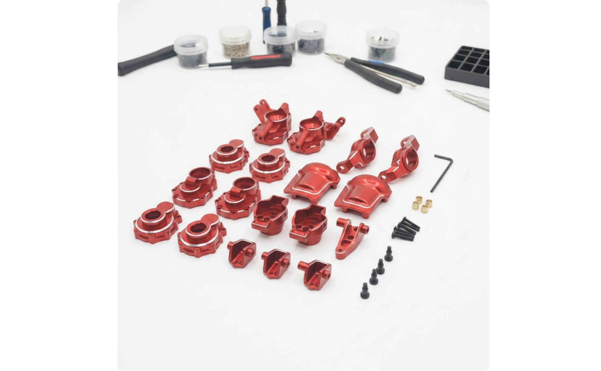 Steering Knuckles with C Hubs Upgrade RC Car Modification Kit Metal for Builders