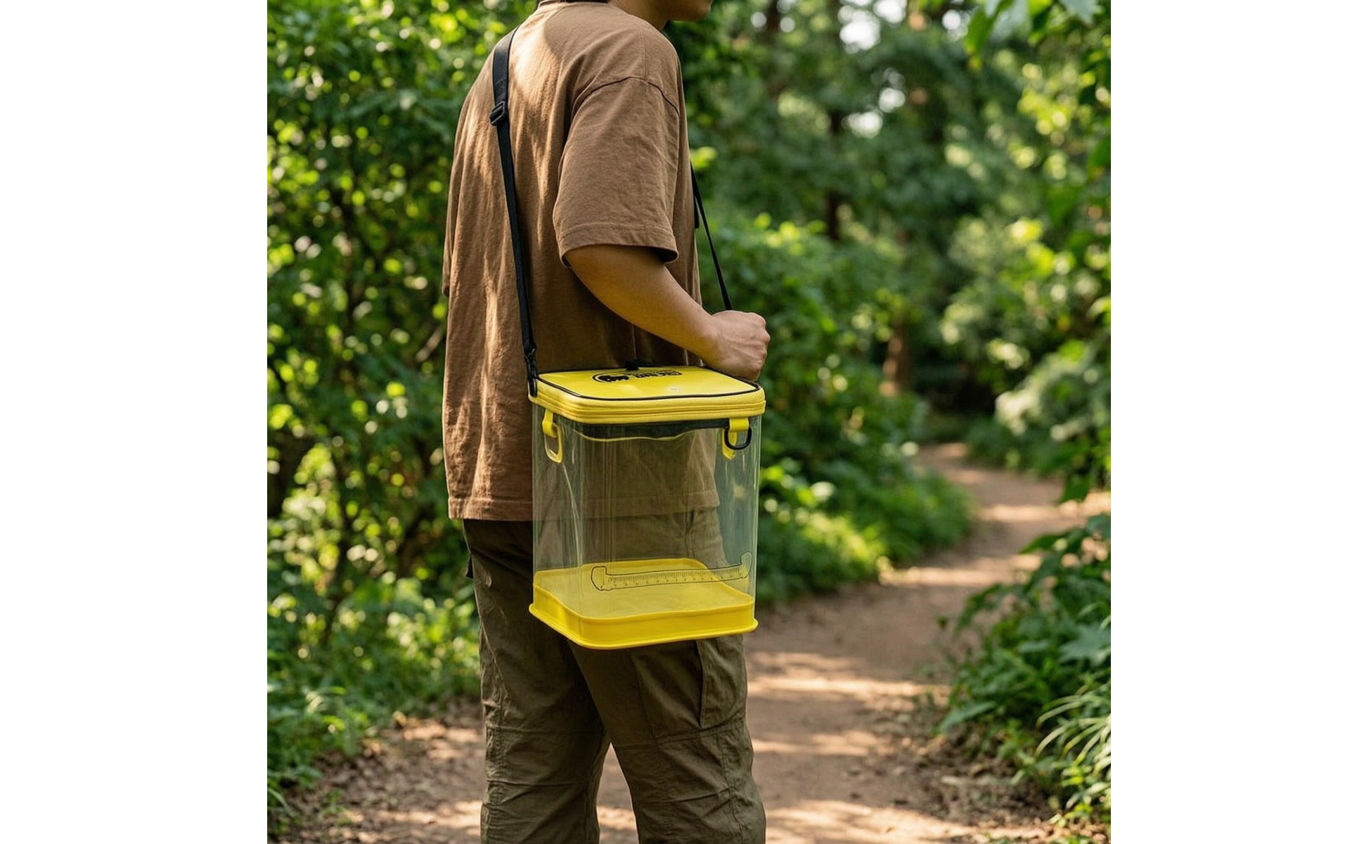 Angeleimer faltbar Köderfischeimer transparent für Outdoor, Camping, Angler