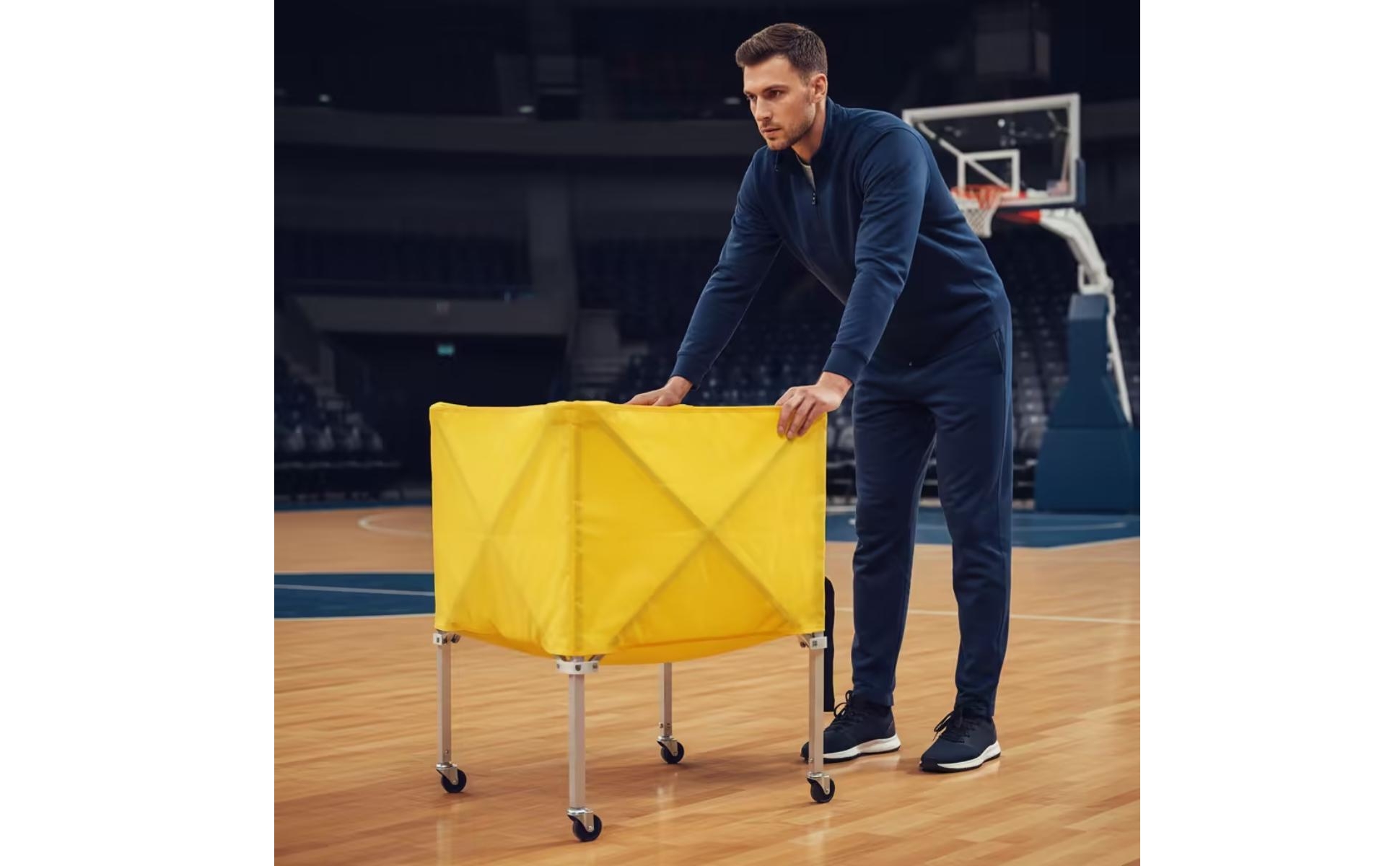 Collapsible Ball Cart Lightweight Foldable Ball Cart Portable for Gym, Teachers