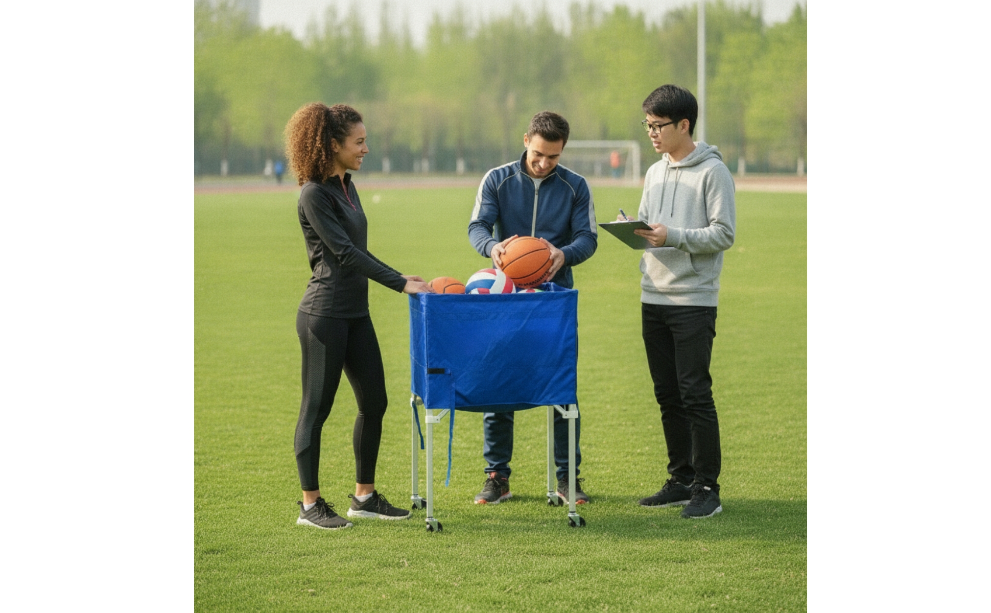 Collapsible Ball Cart Lightweight Foldable Ball Cart Portable for Gym, Teachers