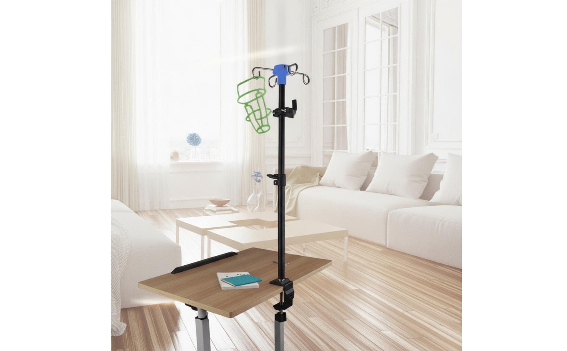 Telescoping Bedside Stand Height-Adjustable for Home Care, Patients, Caregivers