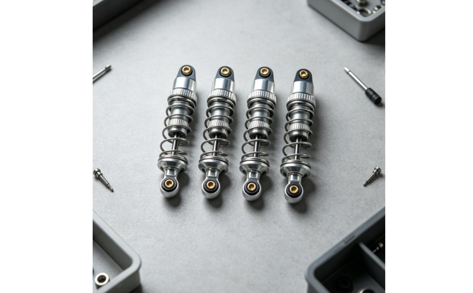 4 Pieces Metal Shock Absorber Aluminum Alloy RC Car Damper Upgrade