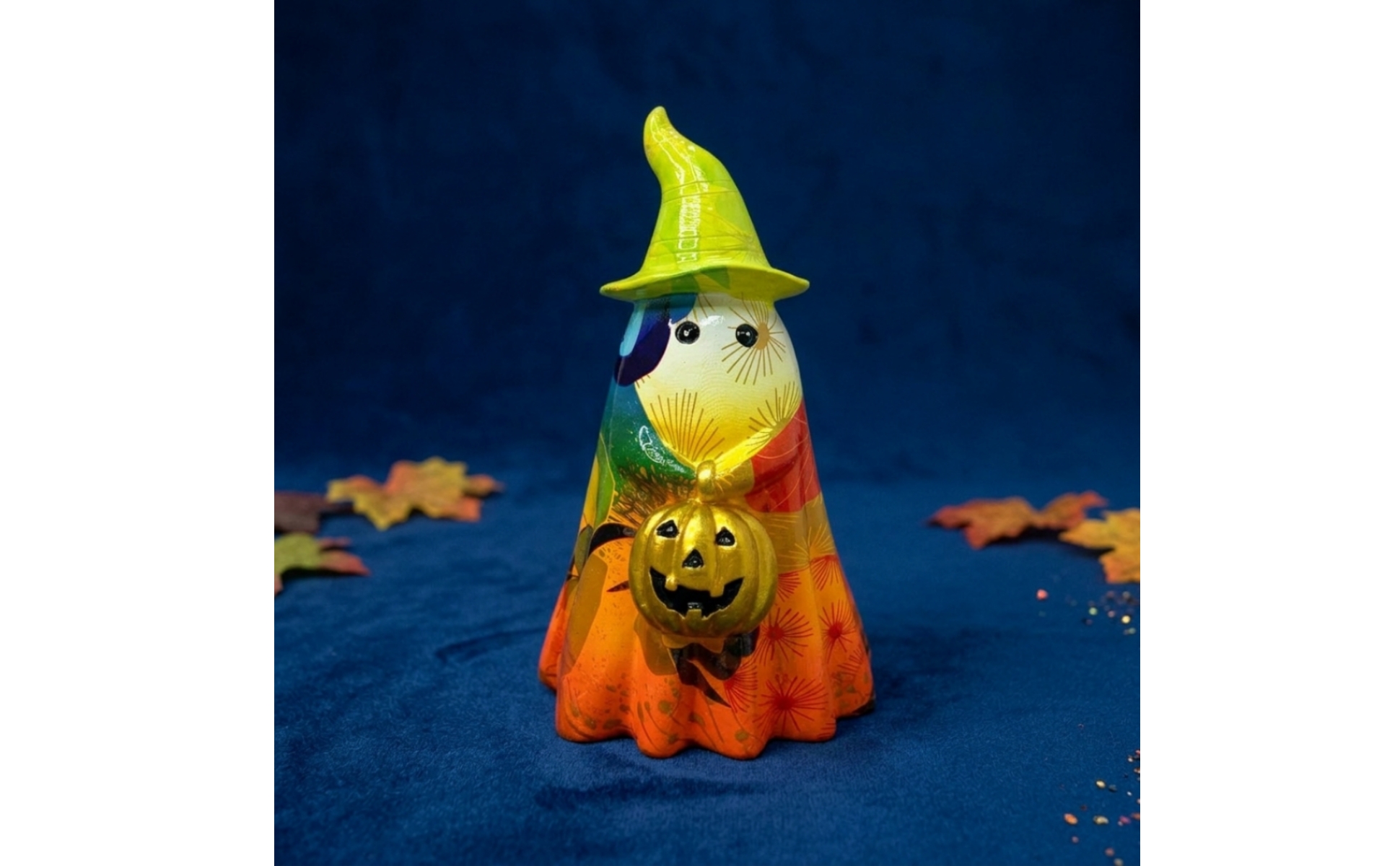 Ghost Figurine with Witch Hat Seasonal Ghost Figurine with Pumpkin Cute
