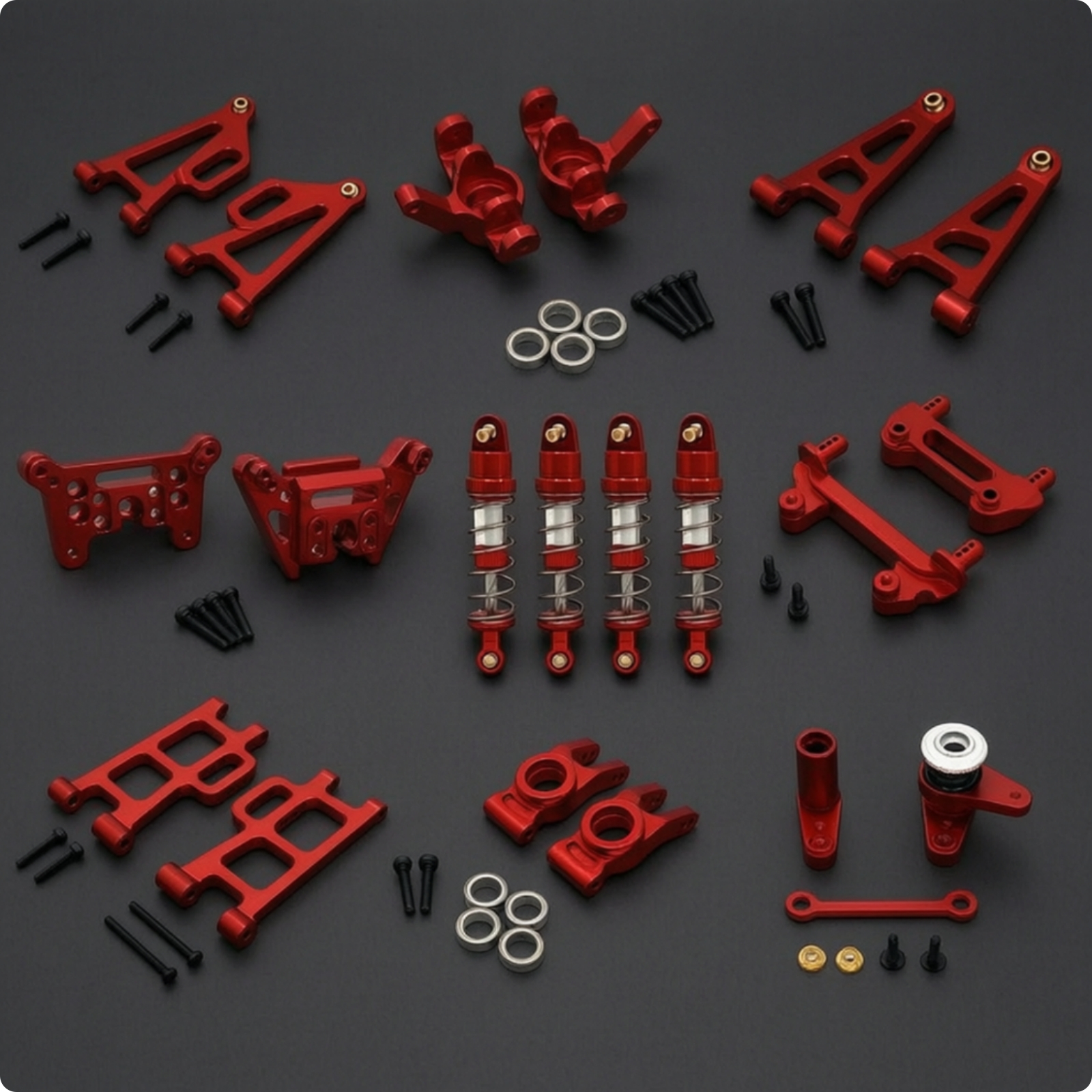Metall-Upgrade-Kit Aluminiumlegierung Aufhängungsarm mit Lenkbecher CNC-Gefräst